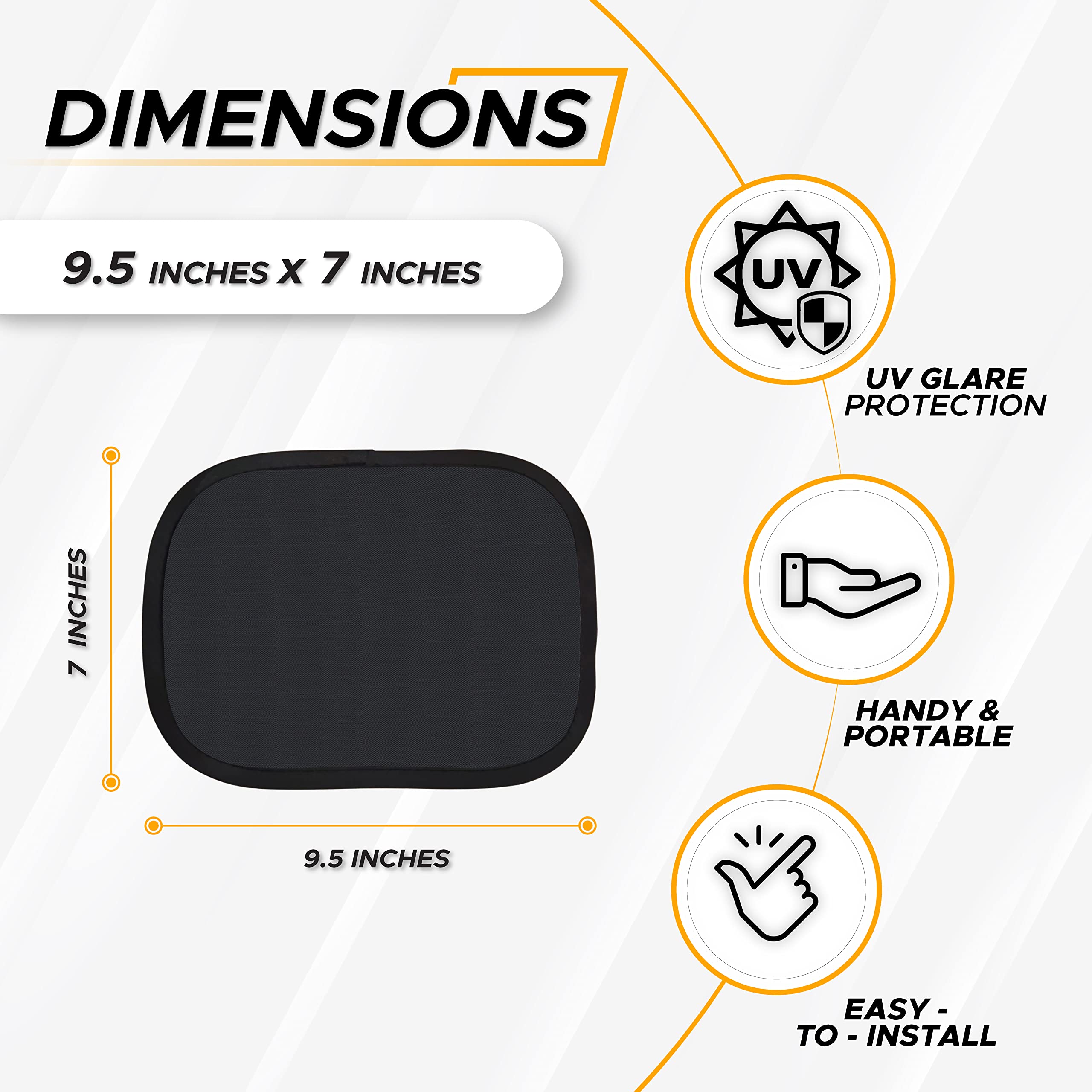 Econour Miniature Static Cling Window Shade For Car Sun Visor (2 Pack) | Windshield Sun Shade Static Cling For Driving Glare Shi