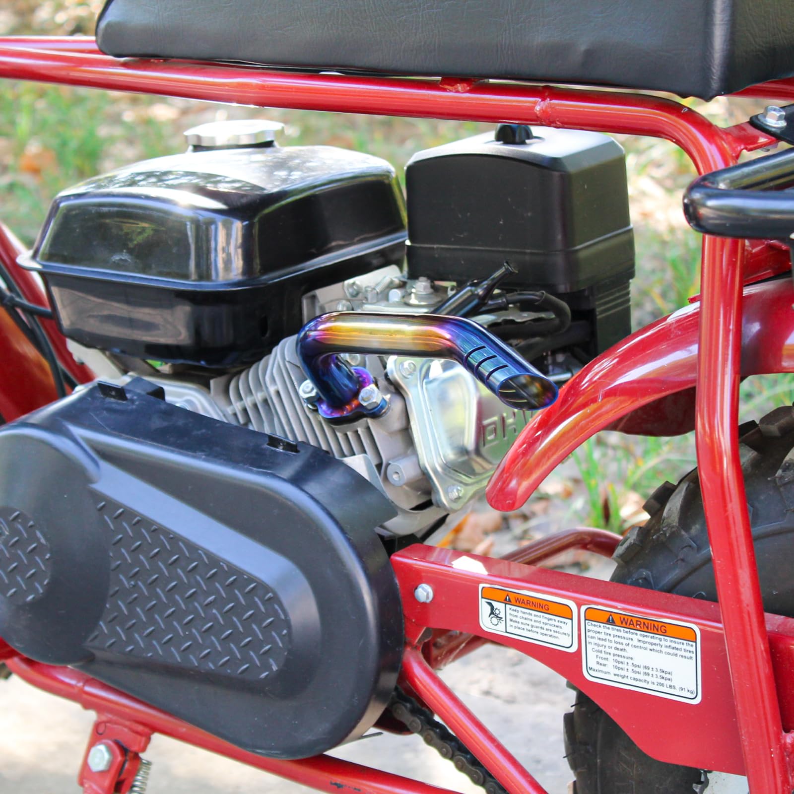 Header Exhaust Pipe Kit For Coleman Ct200U Ct200U-Ex Bt200X Kt196 196Cc 6.5Hp, For Non-Hemi Predator 212Cc Baja Warrior Mb200 Gx160 Gx200 Engine Axis M200 Mini Bike & Go Kart Performance Parts