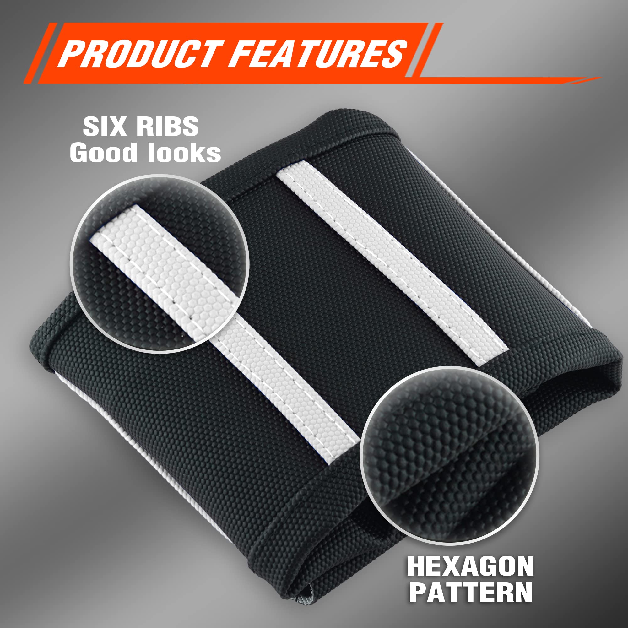 Fewfuss White Stripe Universial Seat Cover For Dirt Bike - Motorcycle Motorcross Enduro Seat Covers (Black)