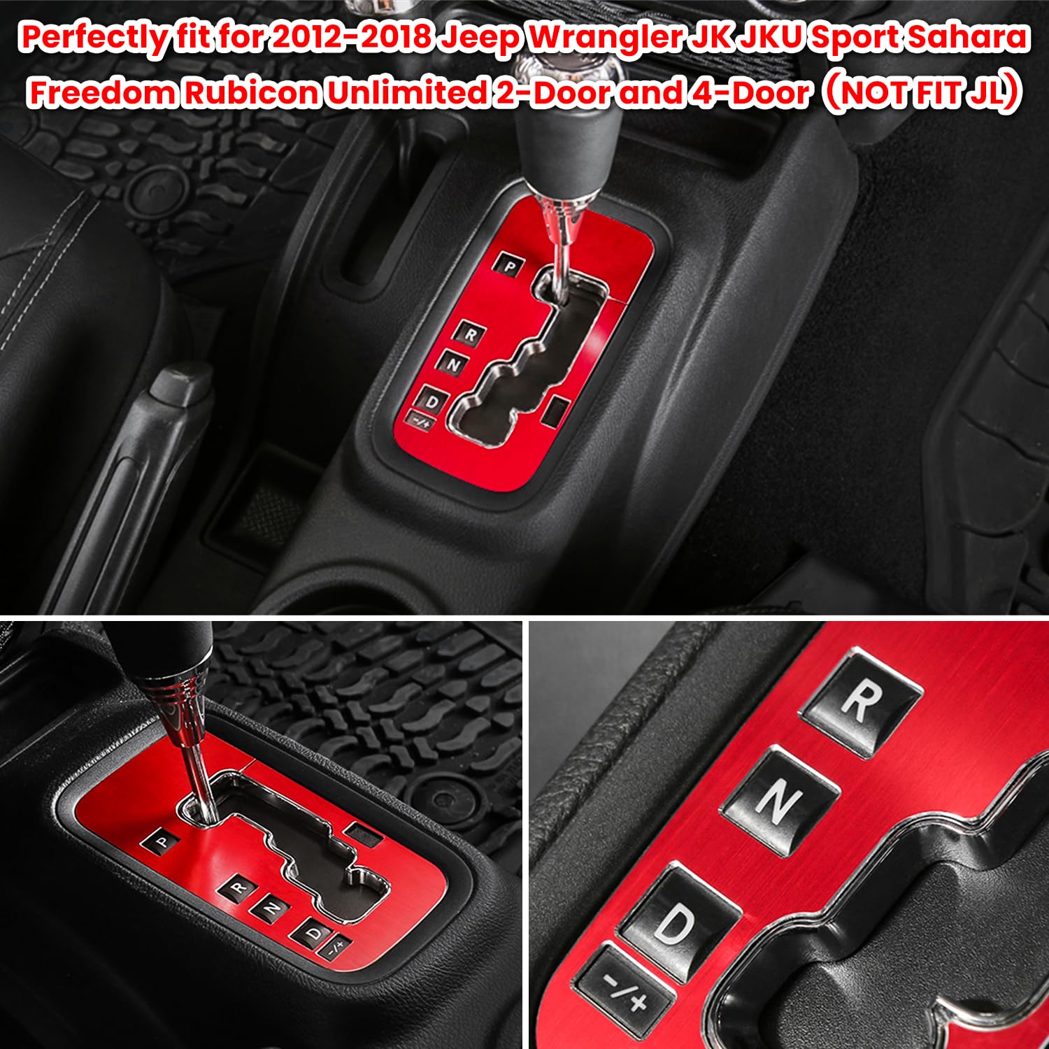 Trim Gear Frame Cover Gear Shift Box Cover for Jeep Wrangler 2012-2018 JK JKU Sport Sahara Freedom Rubicon Unlimited Gear Shift