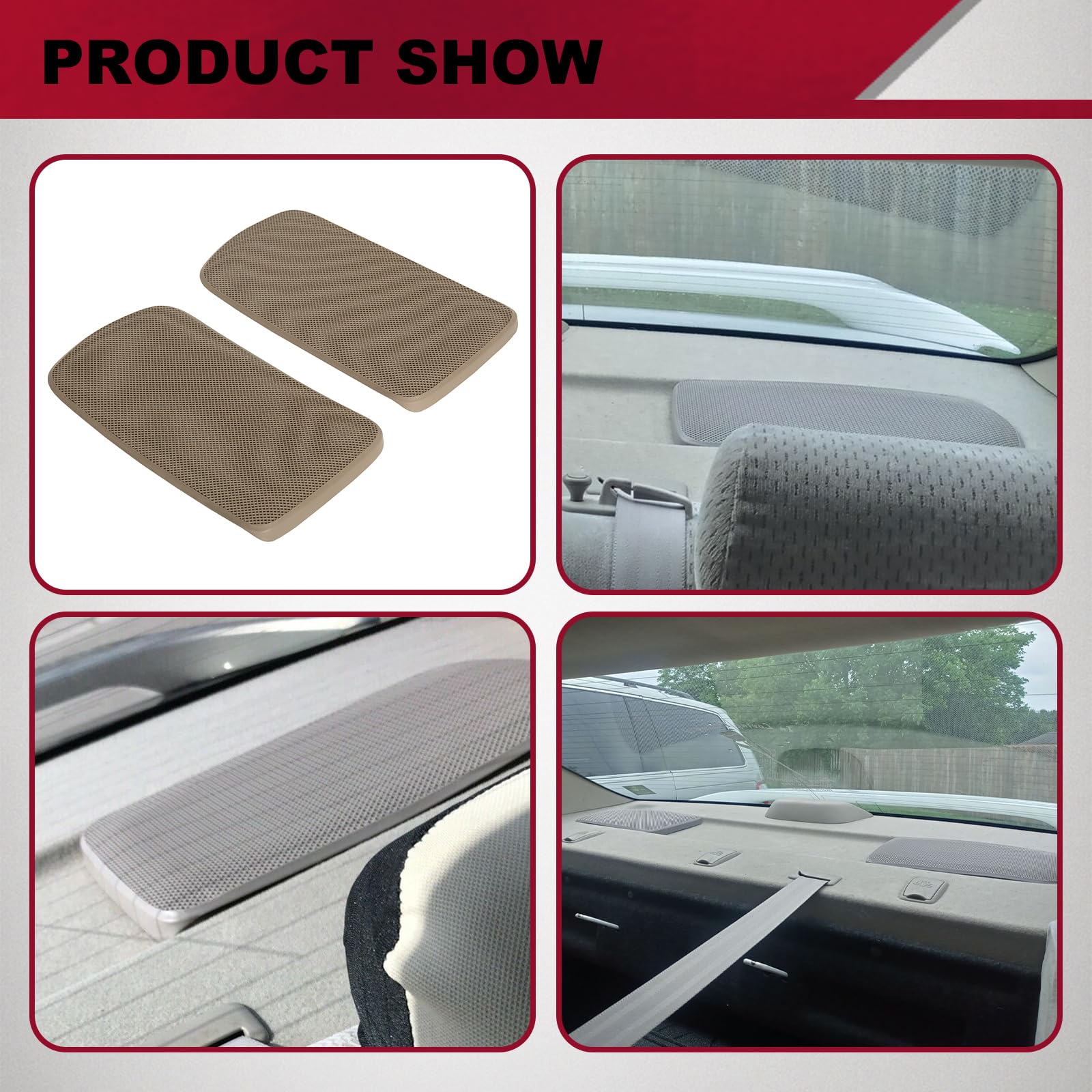 Hecasa Replacement Rear Speaker Grille Covers Compatible With 2002-2006 Toyota Camry Pair For Left And Right Side Beige Replacement For T1A-04007-521Aa-E0