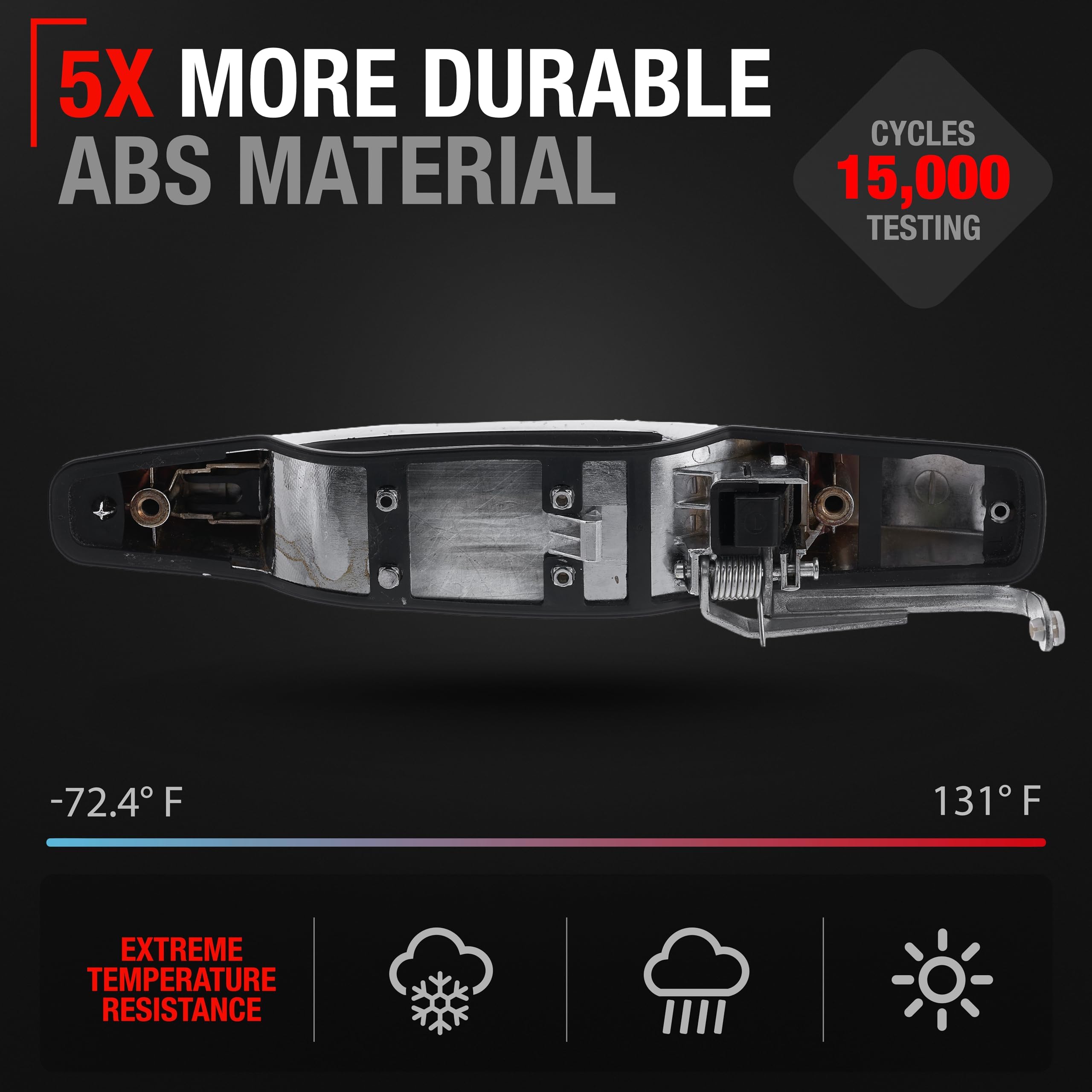 Exterior Rear Driver Door Handle - Compatible With 2007-2013 Chevrolet Avalanche, 07-14 Silverado 1500, 2500, 3500, Suburban, Ta