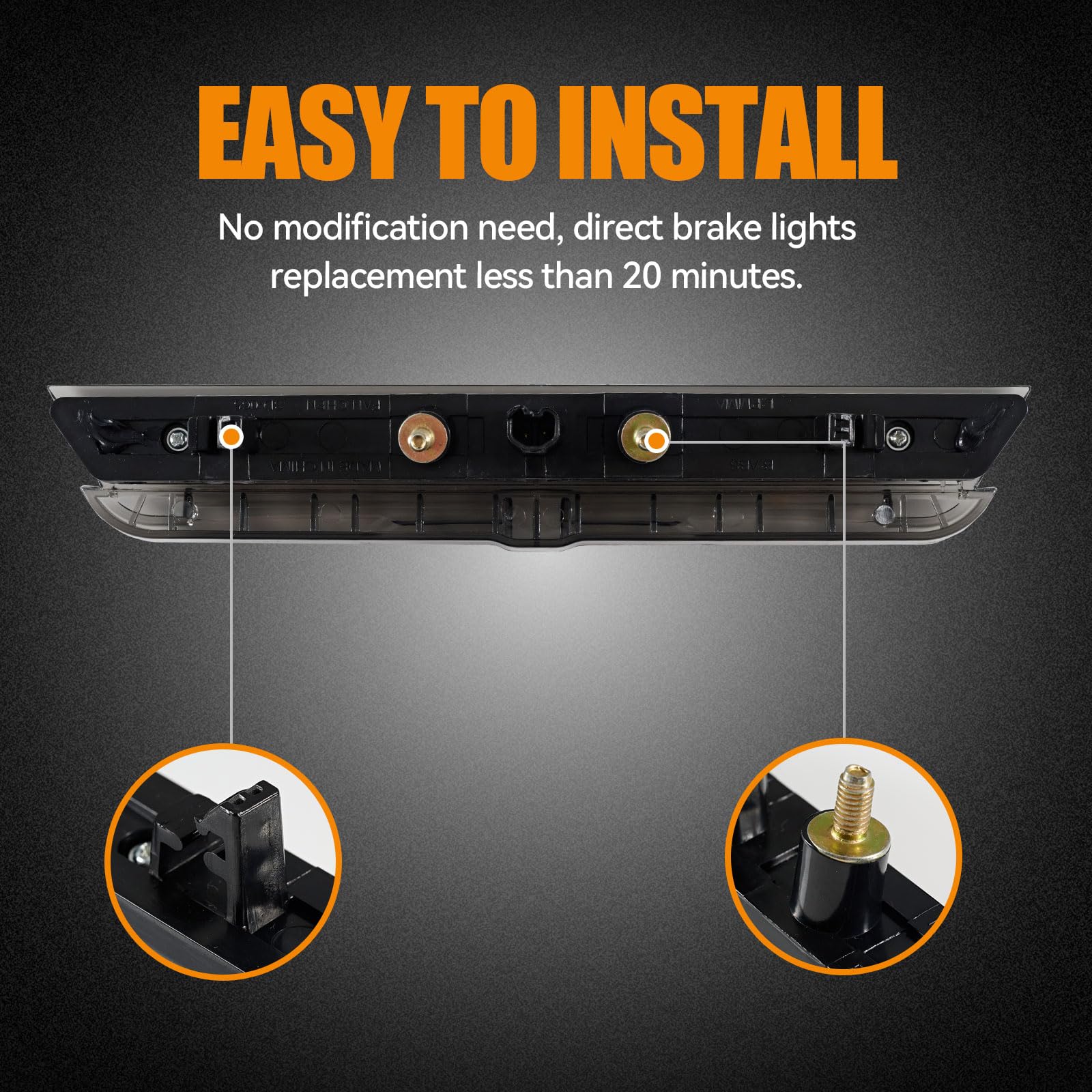 Cxdar Third 3Rd Brake Light Led For 2011-2016 Scion Tc, High Mount Rear Brake Lights Assembly For 11-16 Scion Tc, Waterproof Cen