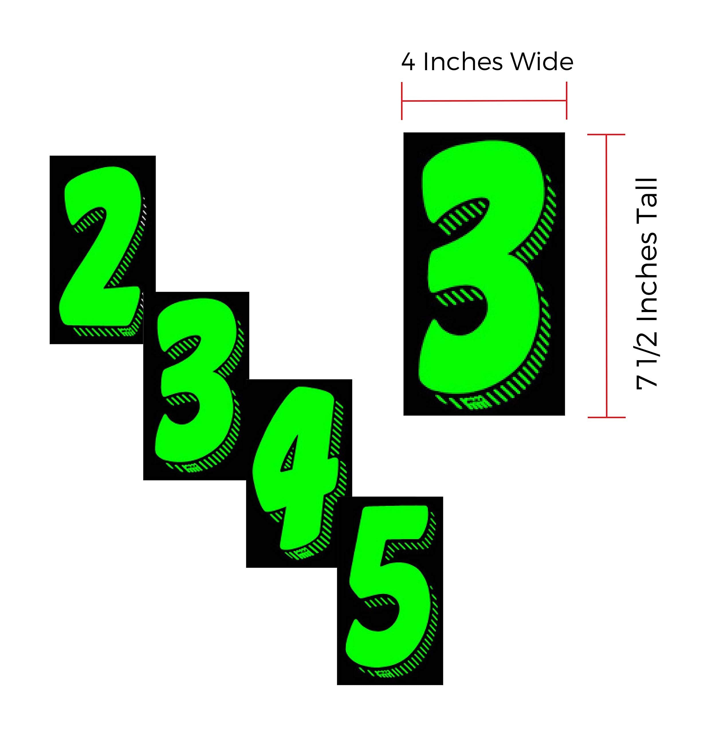 EZ Line Vinyl Decals for Cars Chartreuse Large Number Stickers Windshield Pricing Number (Number 0)