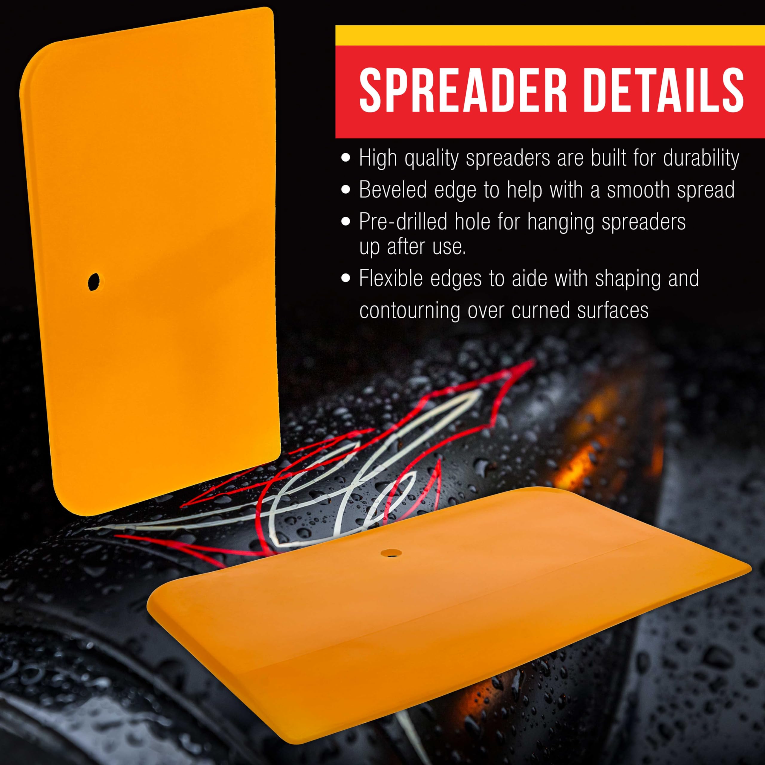 Custom Shop 24-Piece Body Filler Spreader Set, 6 Each 3, 4, 5, & 6 - Apply Spread Automotive Body Fillers, Putties, Glaz