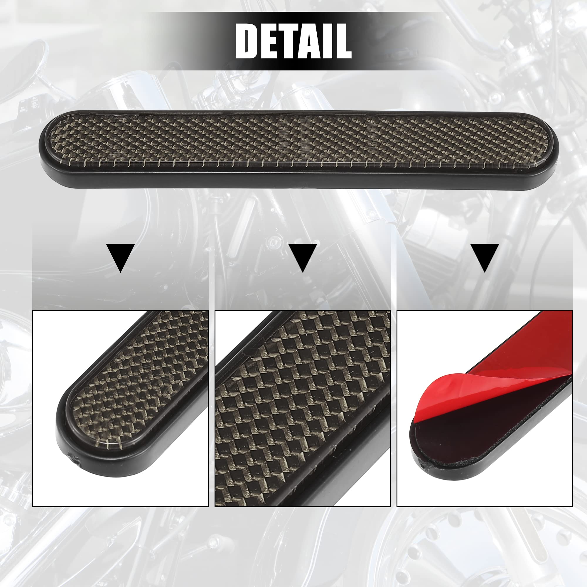 Motoforti Front Lower Fork Reflector Sticker Rear Saddlebag Reflective Cover Universal Smoke 1 Pair