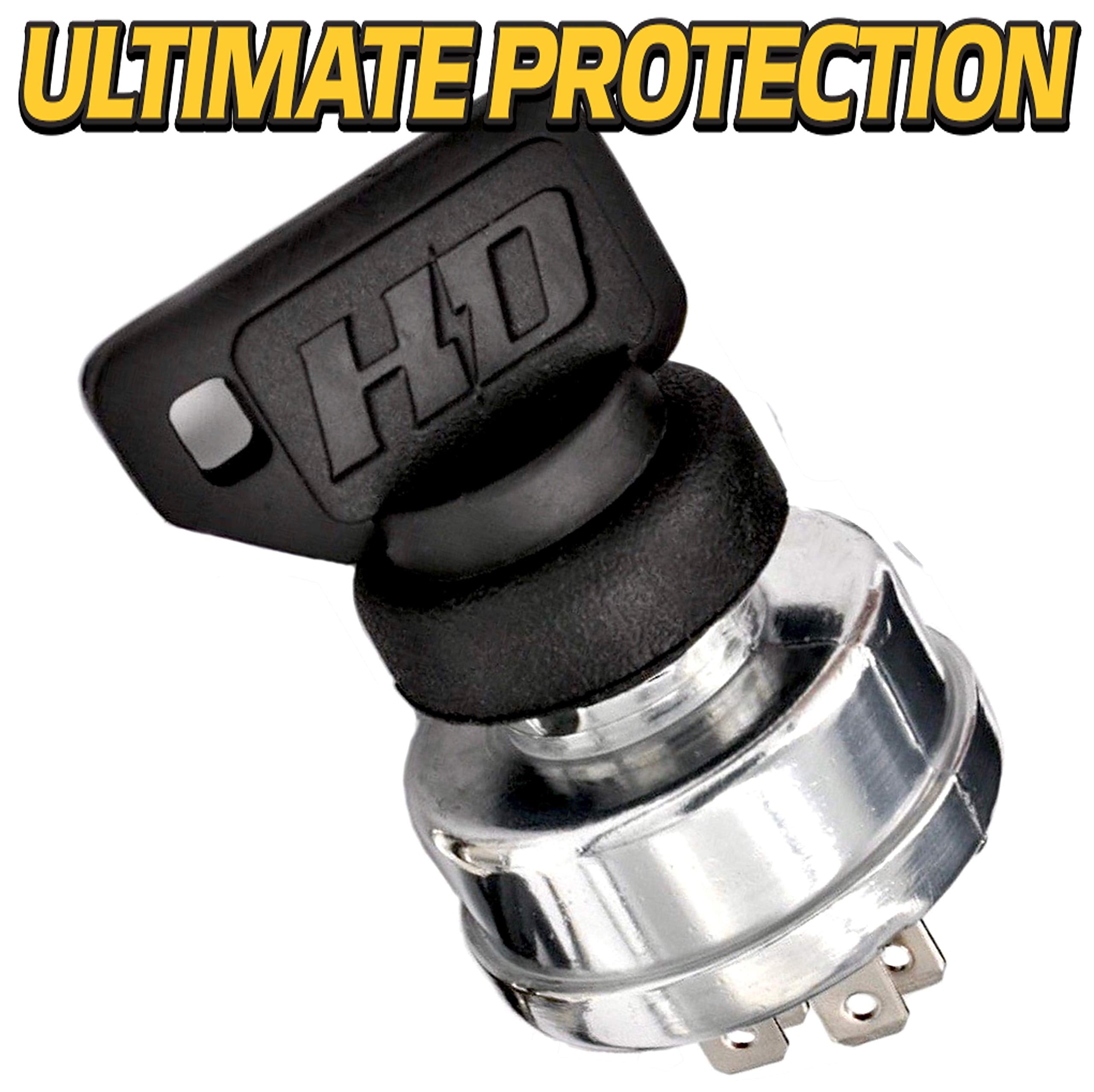 HD Switch Dual Protection Starter Ignition Key Switch Replaces Hustler 045898 Big Dog, Fits Super Z, Mini Z, Hydro Walk Behind,