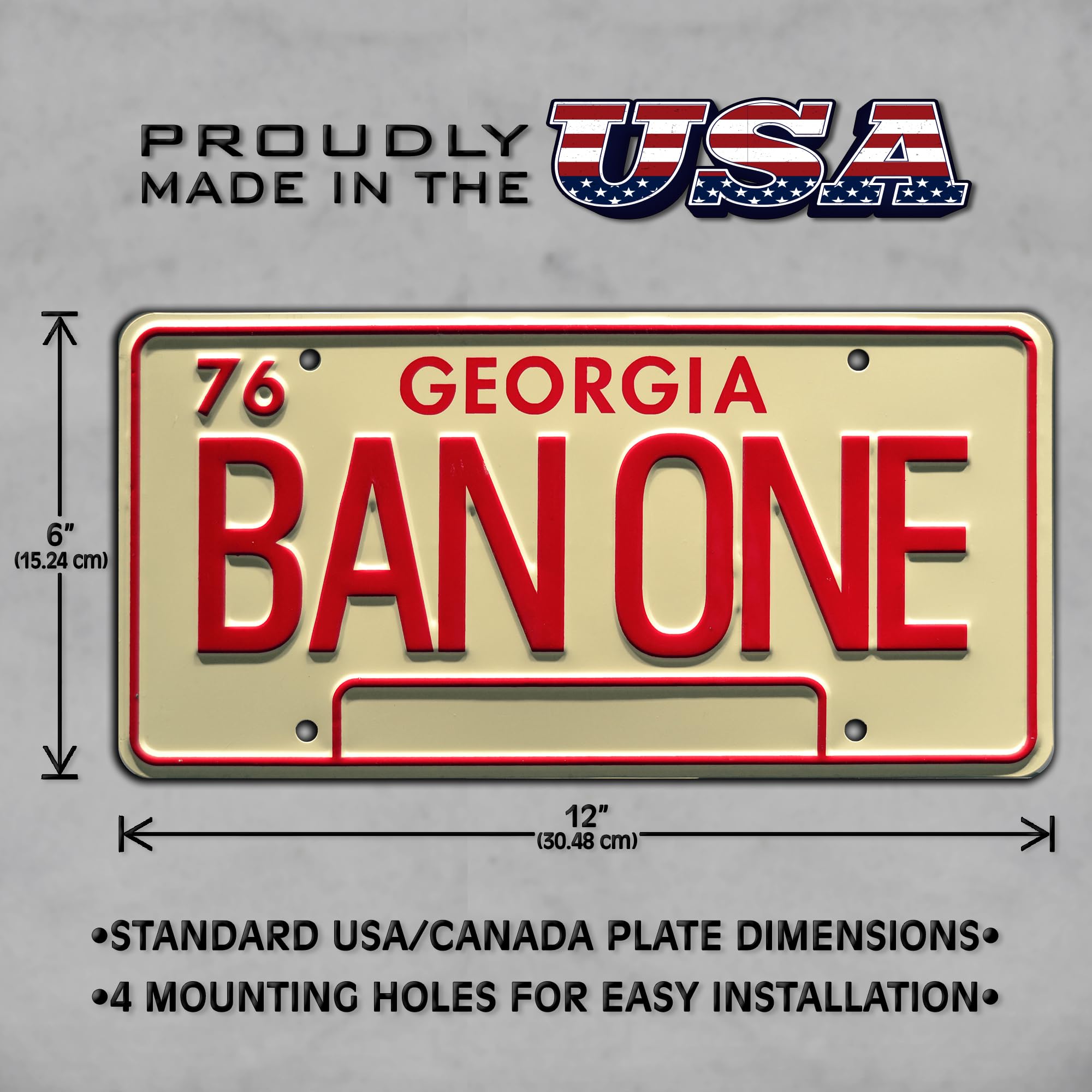 Celebrity Machines Smokey and The Bandit Metal Stamped License Plate - Aluminum, Tan, Model BANONE