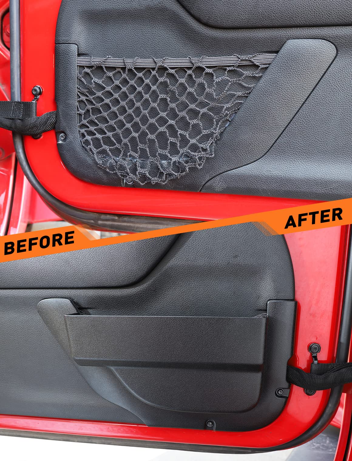 Savadicar Dp4 Front Door Storage Pockets Without Cup Holder, Side Insert Box Organizer For 2011-2018 Jeep Wrangler Jk Jku 2/4 Do