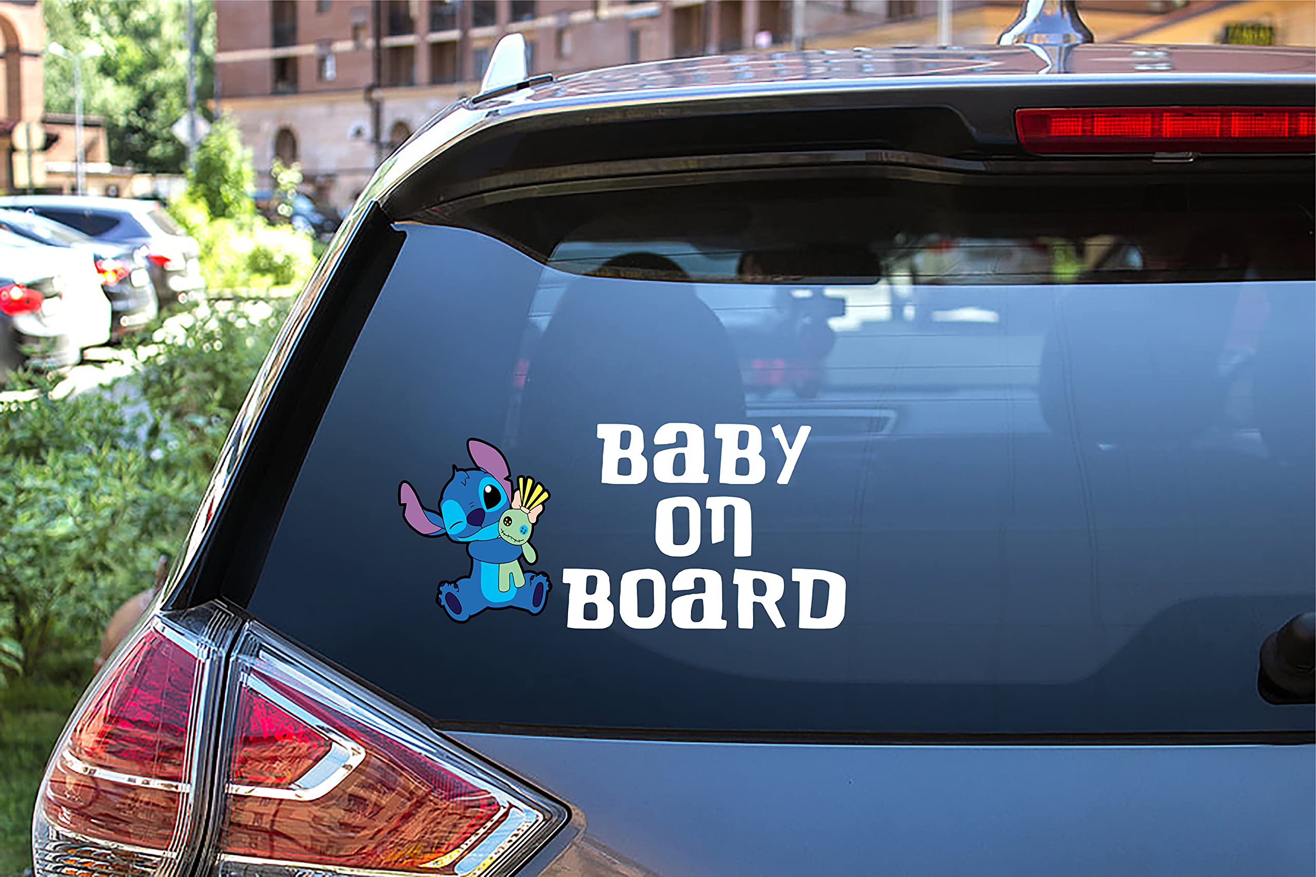 Rainbow Animated Design Cute Baby On Board Funny Little Super Hero Windows Truck Van Cars Laptop 2 Parts Stickers
