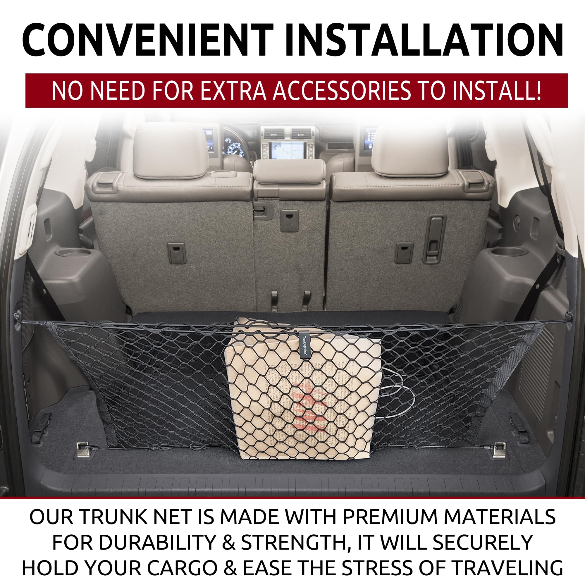 Envelope Style Automotive Elastic Trunk Mesh Cargo Net For Lexus Gx460 2010-2023 - Premium Trunk Organizers And Storage - Luggag