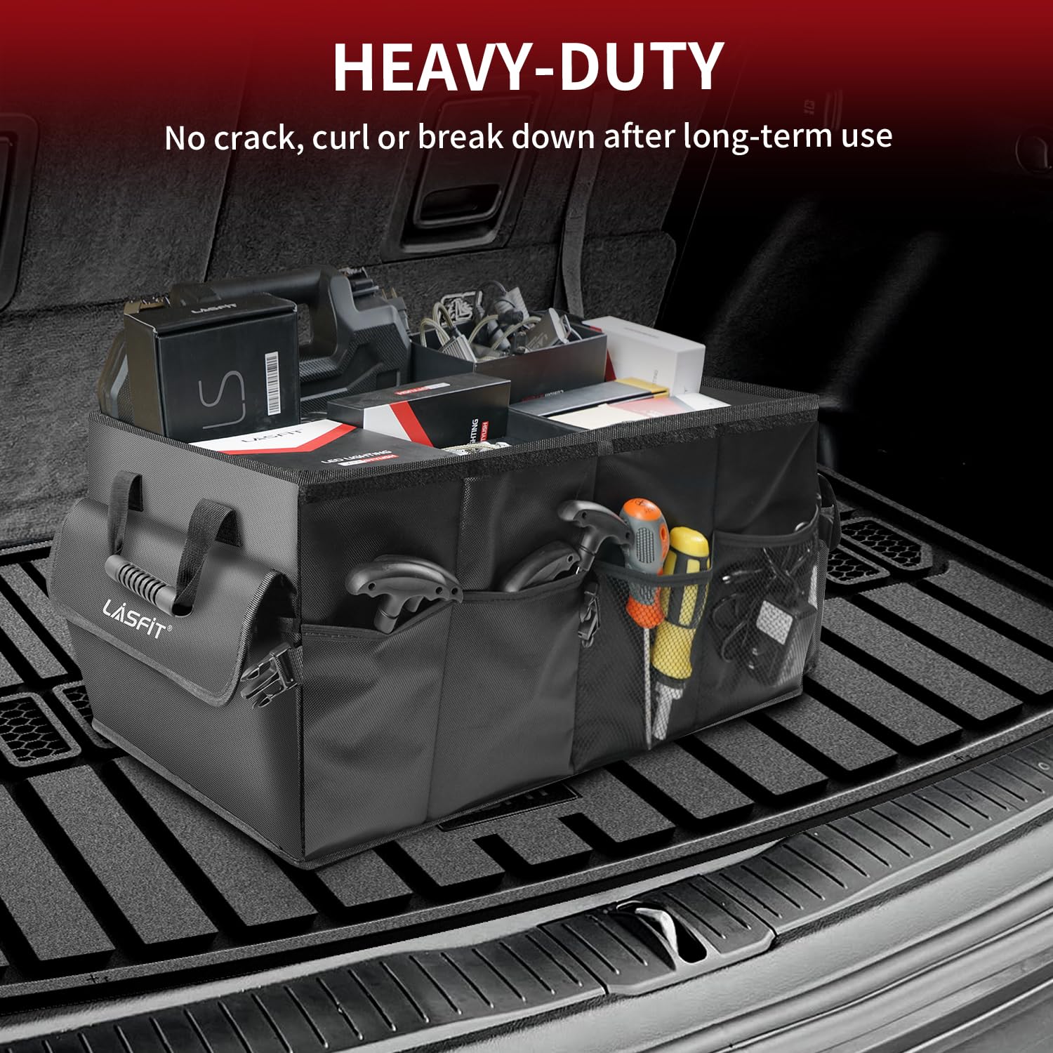 Lasfit Trunk Mat For Jeep Grand Cherokee L 2021-2025 6-Passenger And 7-Passenger All Weather Tpe Custom Fit Cargo Mat Trunk Line