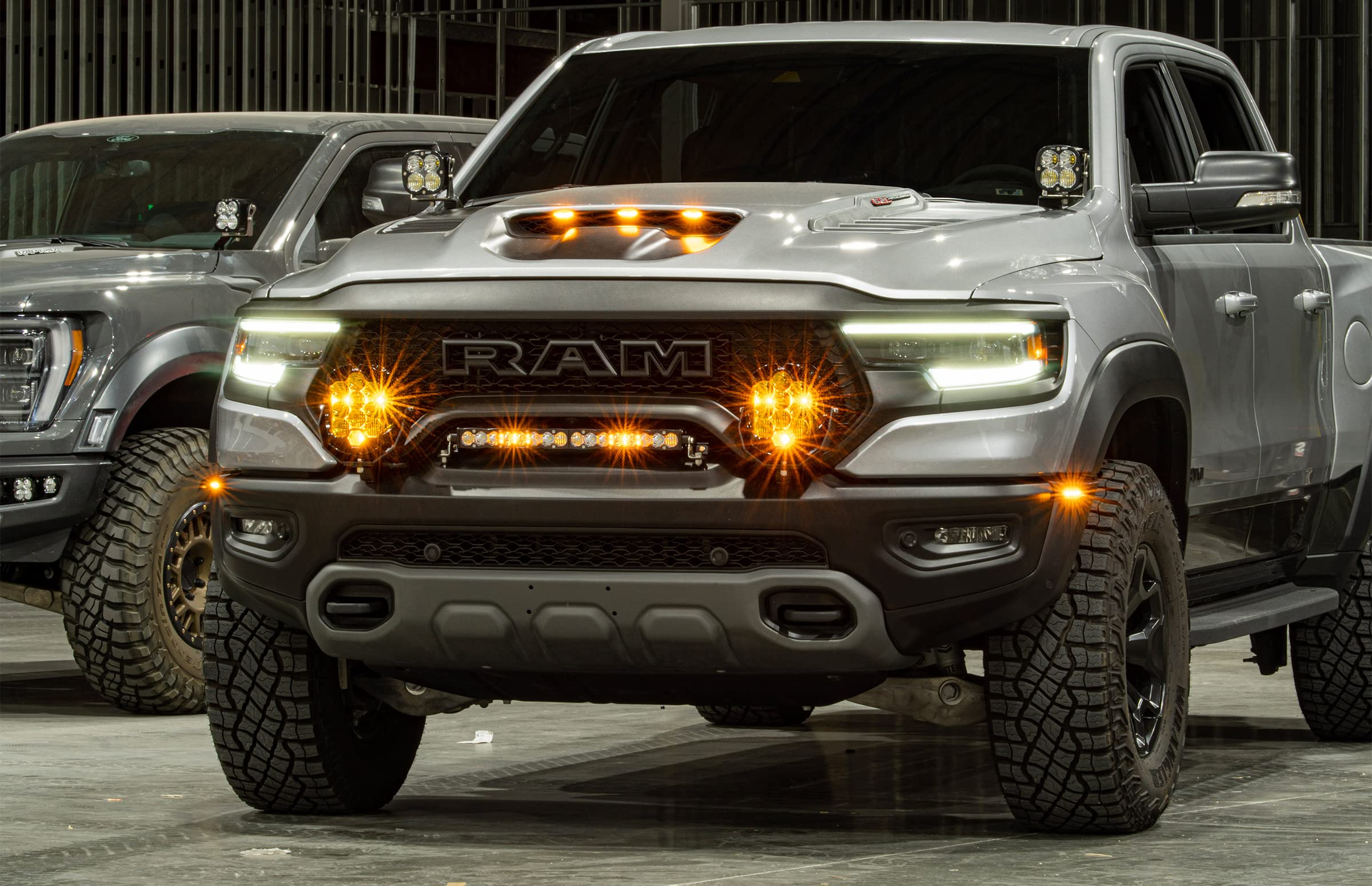 Baja Designs S8 20-Inch Led Bar Grille Light Kit For Dodge Ram 1500 Rebel; 1500 Trx Truck (Driving/Combo; Clear)