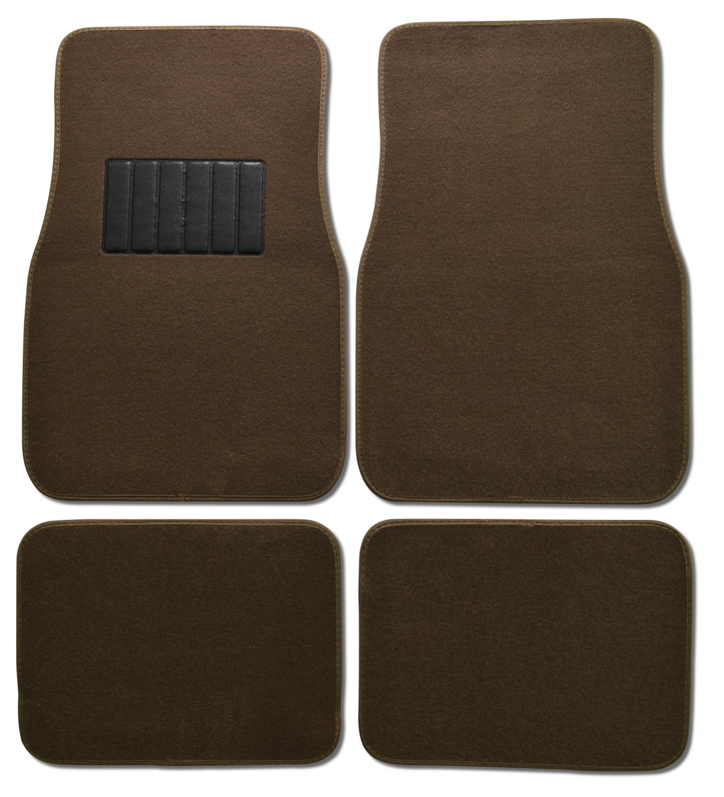 Bdk Mt-100-Db Classic Dark Beige Carpet Floor Mats With Vinyl Heel Pad For Car Suv Truck Van, Universal Fit Front & Rear Liner