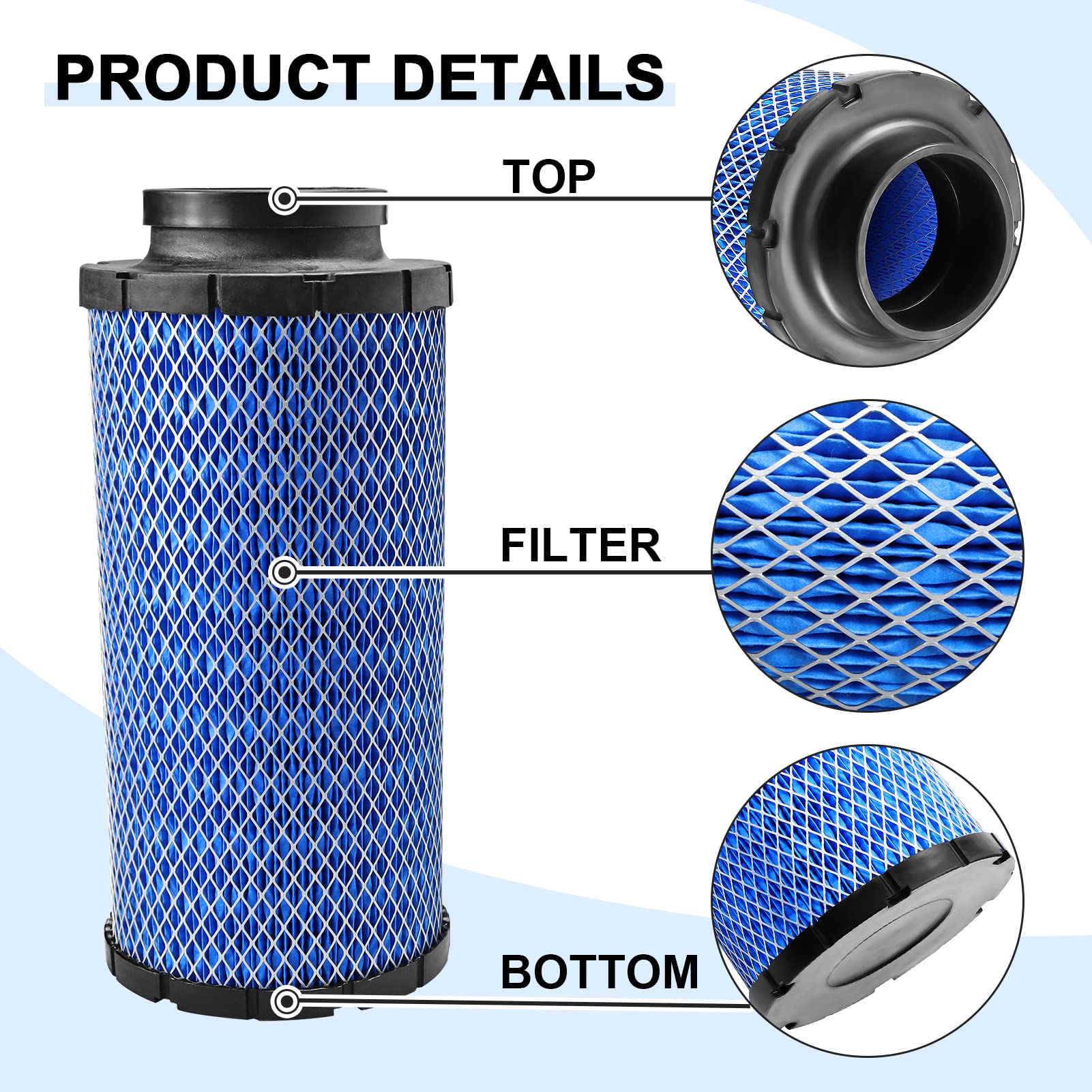 Locopow 2Pcs 1241084 2882234 Air Filter For Polaris Rzr 1000 Xp Xp4 Turbo S R Pro Xp Rs1 2014 2015 2016 2017 2018 2019 2020 2021 2022 2023