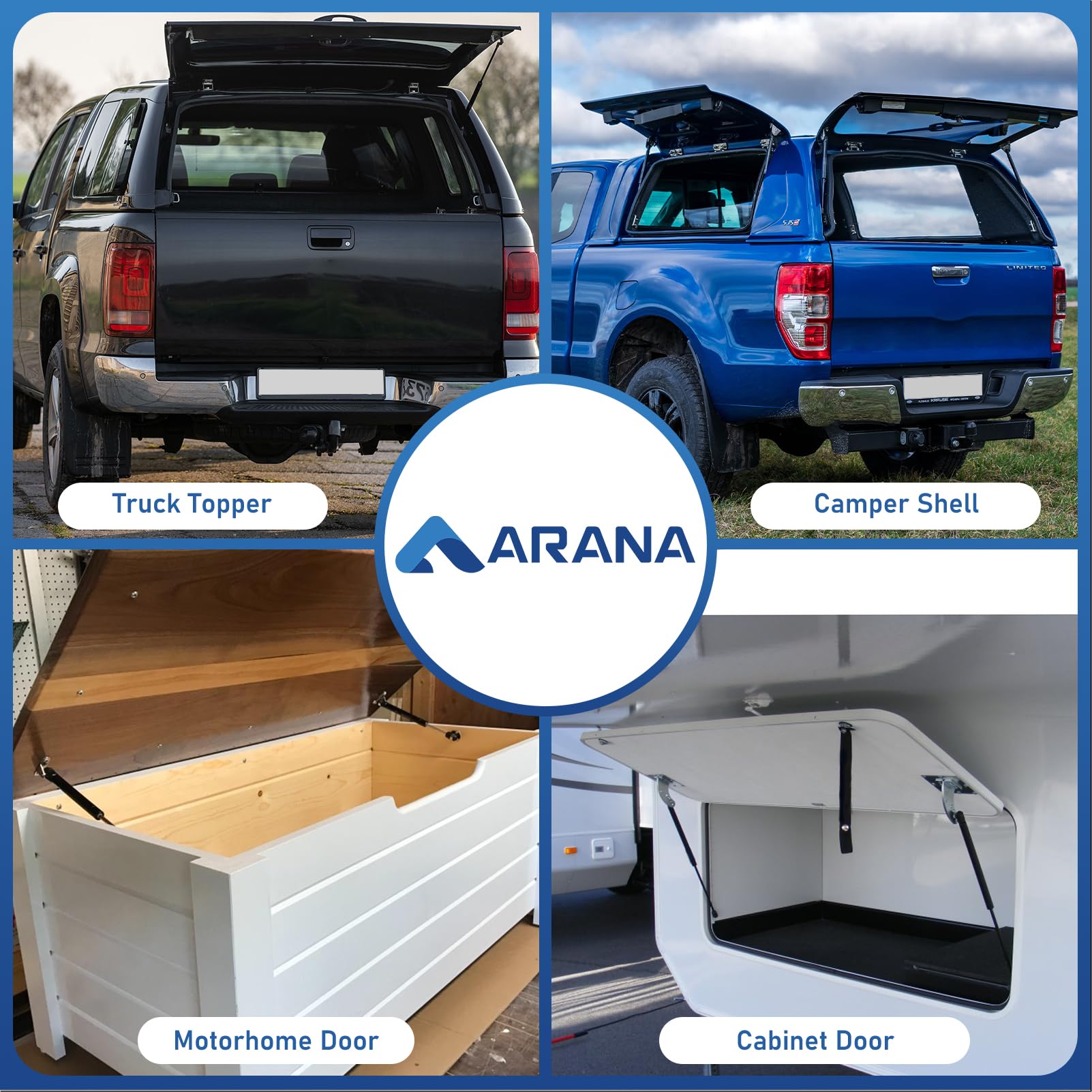 Arana Sl1310 15 Inch 10 Lb Gas Struts Spring Shocks Ml1310 15 Inch 10Lb Lift Support For Truck Topper Camper Shell Motorhome Doo