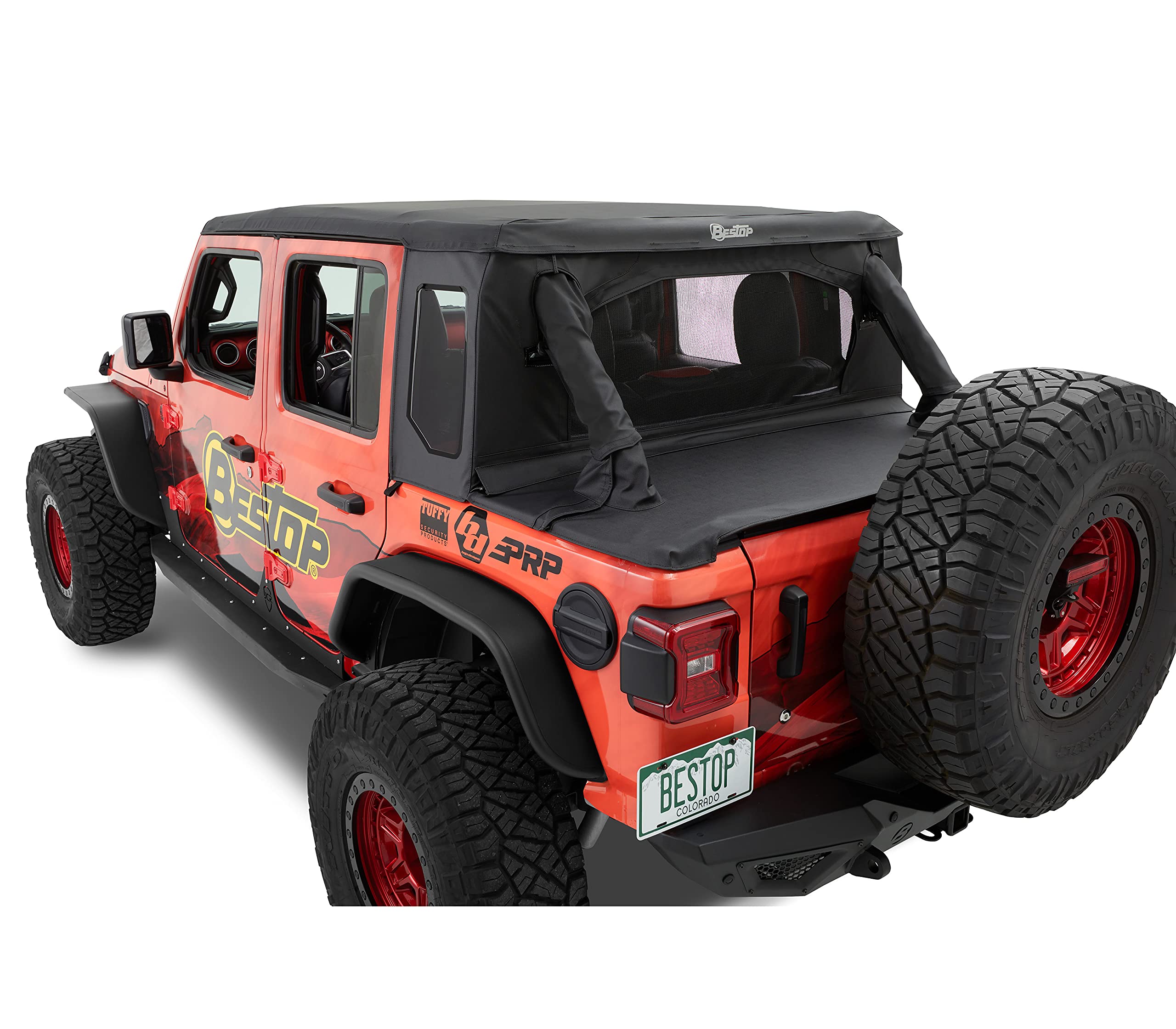 Bestop Halftop Kit for 2018-2021 Wrangler JL 4-Door, Black Diamond, Model 8010035