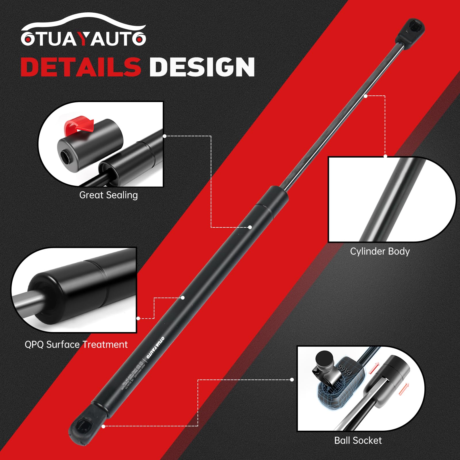 OTUAYAUTO Hood Struts for 2003-2009 Lexus GX470 & Toyota 4Runner, OEM # SG329055, Pack of 2, Durable Lift Support Shock