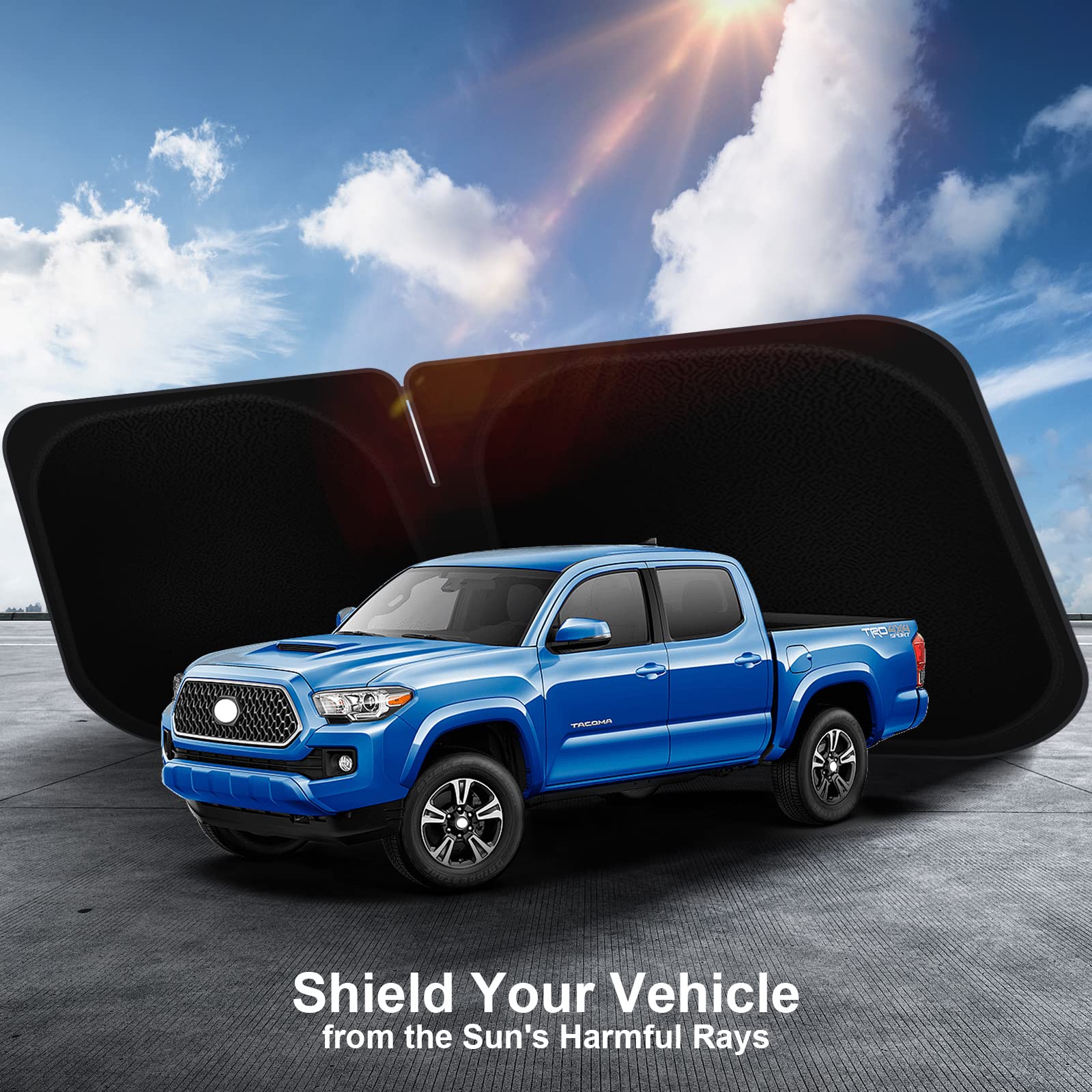 Shinehome Car Windshield Sun Shade Compatible With 2016 2017 2018 2019 2020 2021 2022 2023 2024 2025 Toyota Tacoma Accessories F