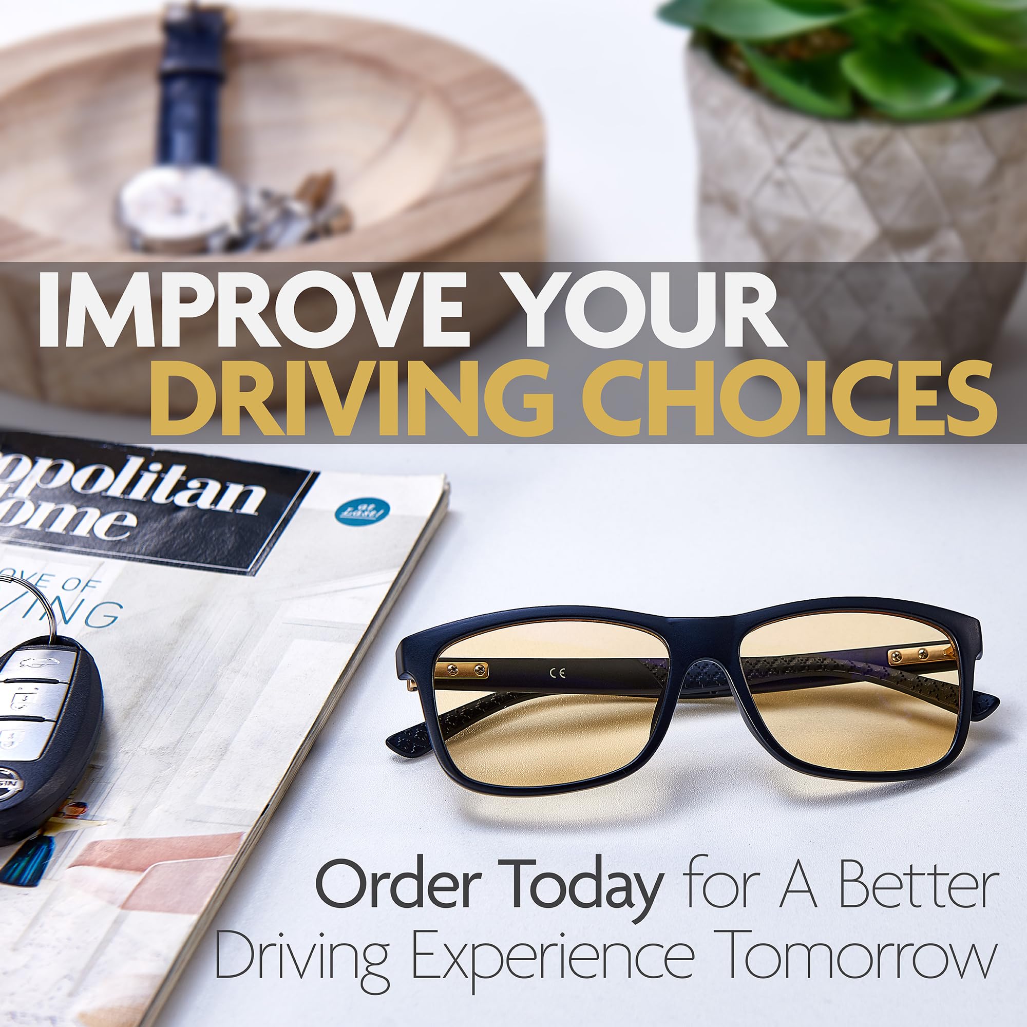 Illumin Night Driving Glasses SHIFT - All-Weather, High Optical Quality Lenses, Regular Size for Enhanced Road Safety
