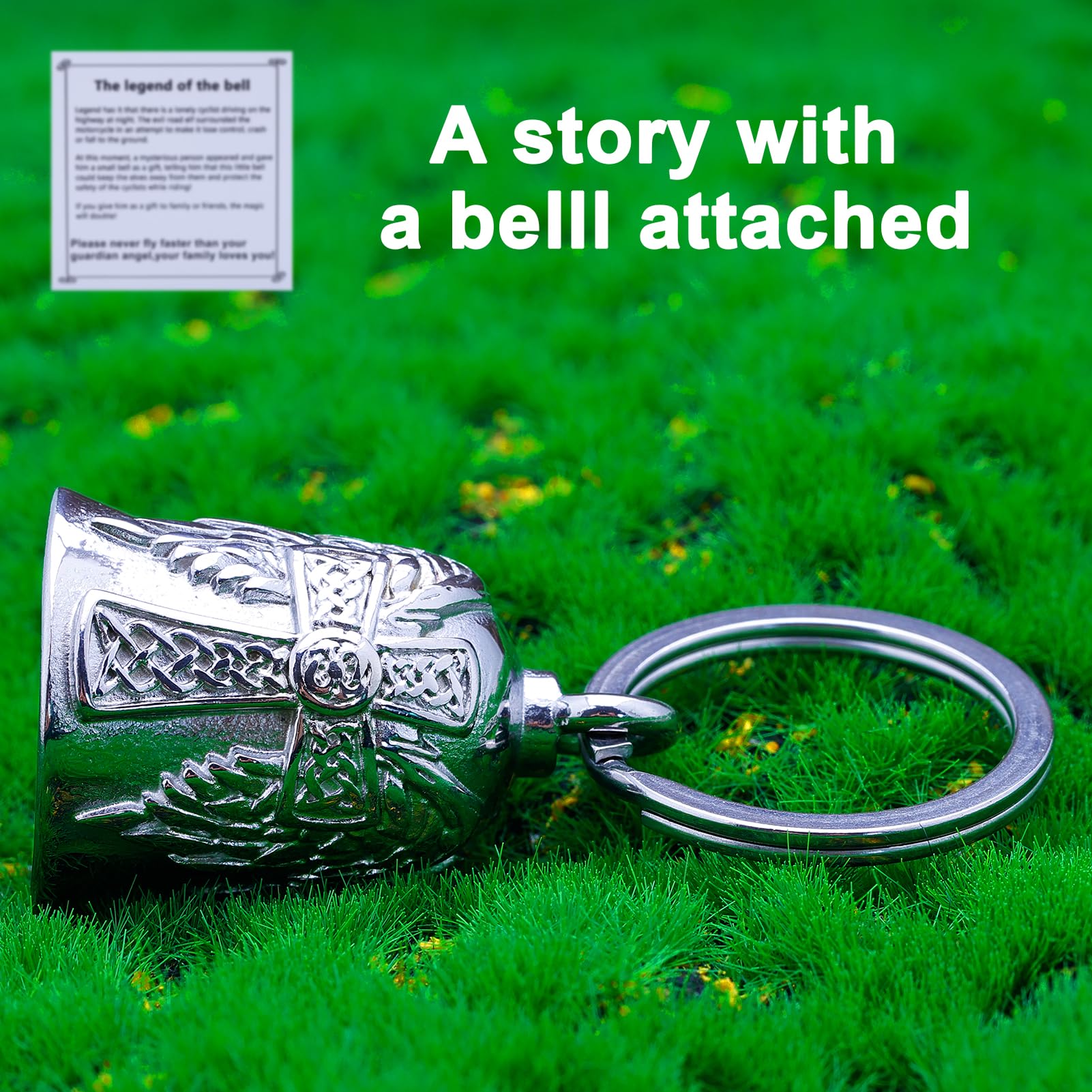 Cyzbtbl Motorcycle Men Bells - Motorcycle Angel Bell For Men Women,Bell Biker Accessory,Guard Riding Safety (Silver)