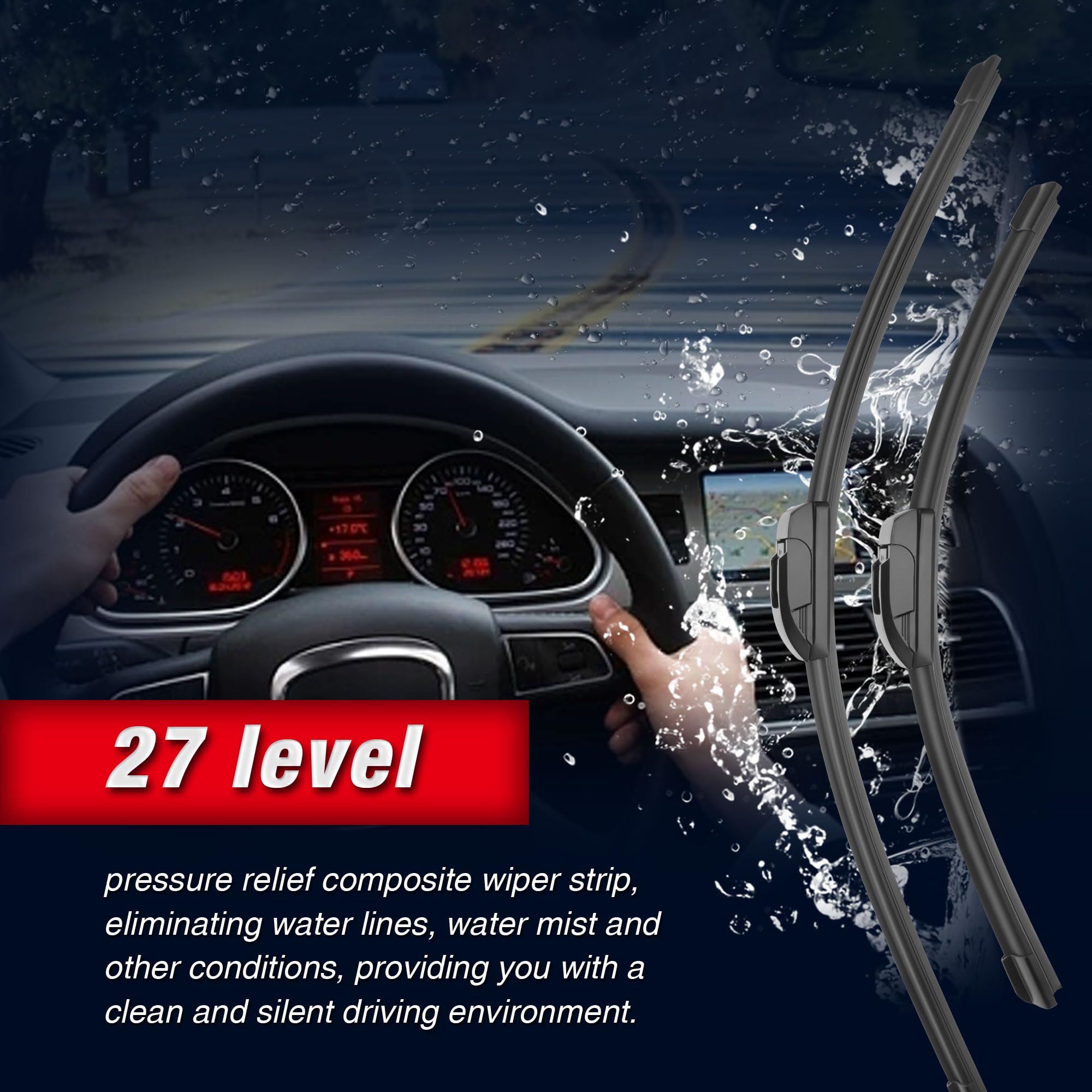 Icexsnow 3 Wipers 28''/14''/14'' Windshield Wiper Blades Replacement For Honda Fit 2020 2019 2018 2017 2016 2015 2014 2013 2012