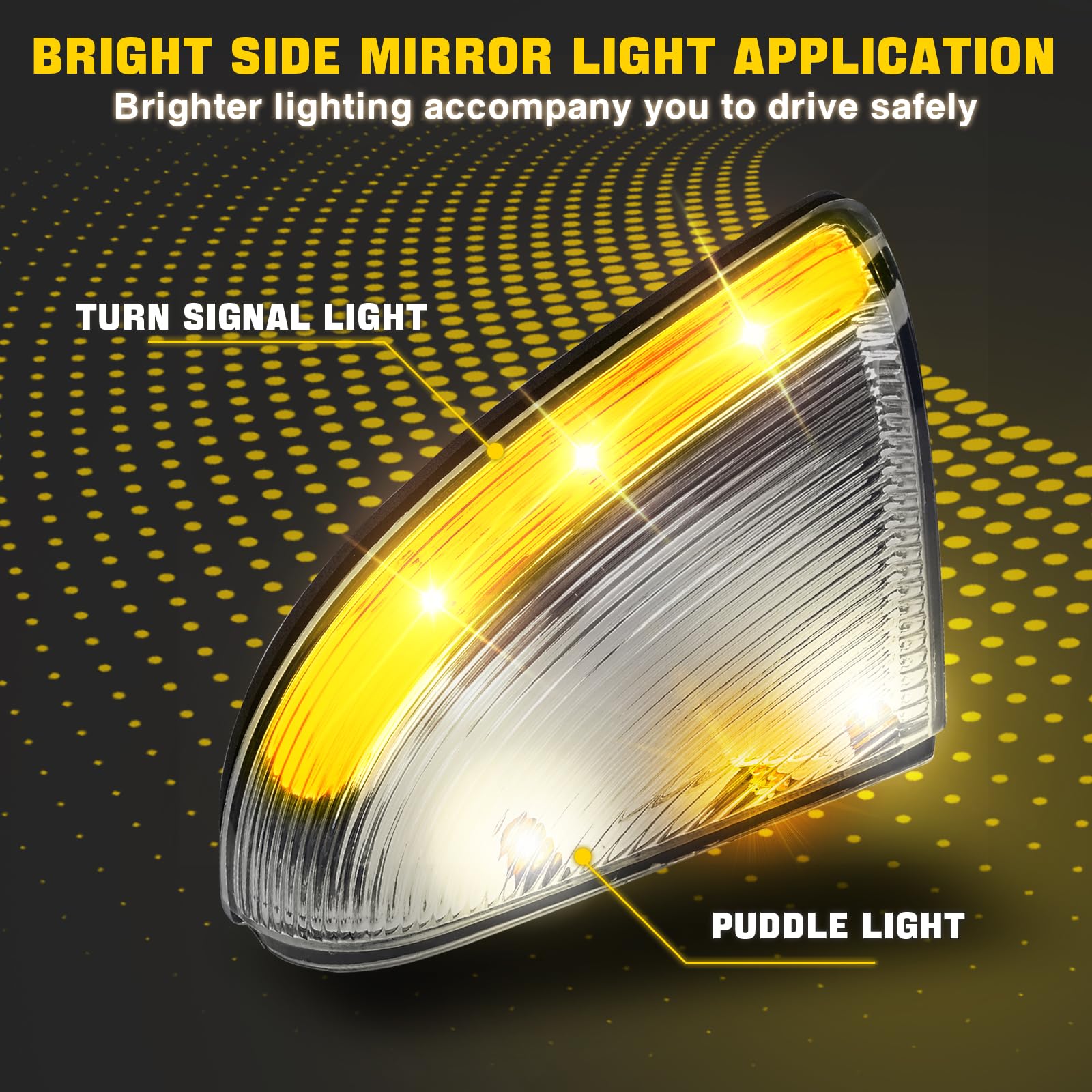 Weileite Led Side Mirror Light Turn Signal Puddle Bulb Lens Cover Fit For Dodge Ram 1500 2009-2011 2012 2013 2014 2015 2016 2017