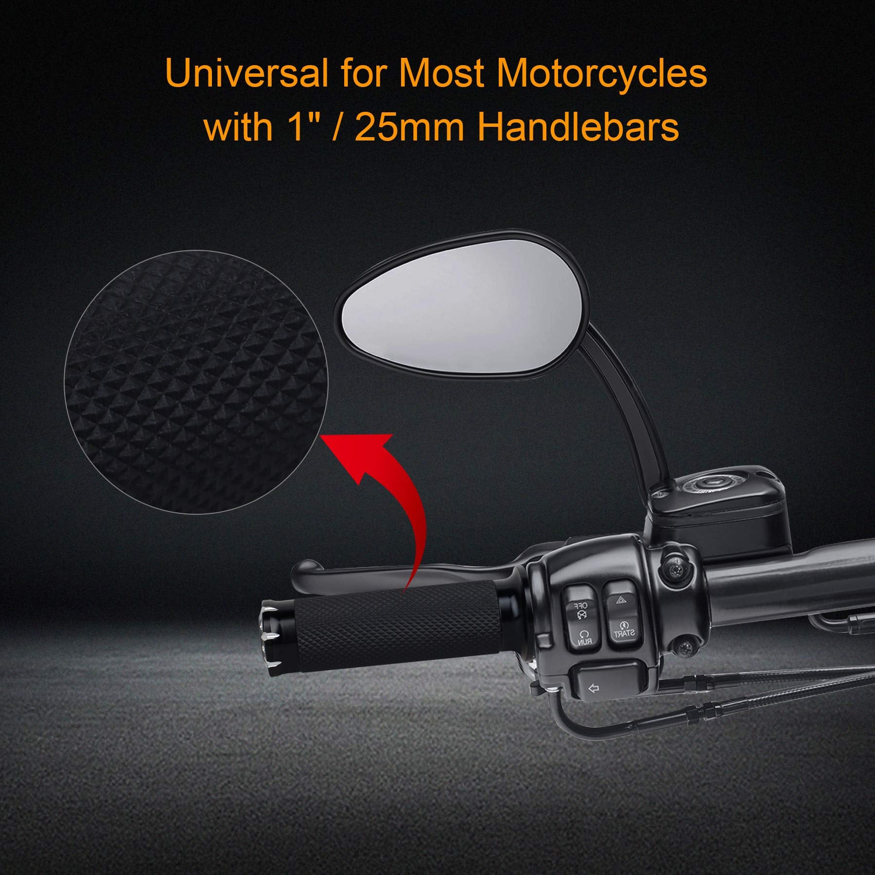 Nthreeauto Handlebar Hand Grips Motorcycle Throttle Grip For 1' / 25Mm Handle Bars Universal Compatible With Harley Dyna Sportster 883 1200 Road Electra Glide Softail Touring