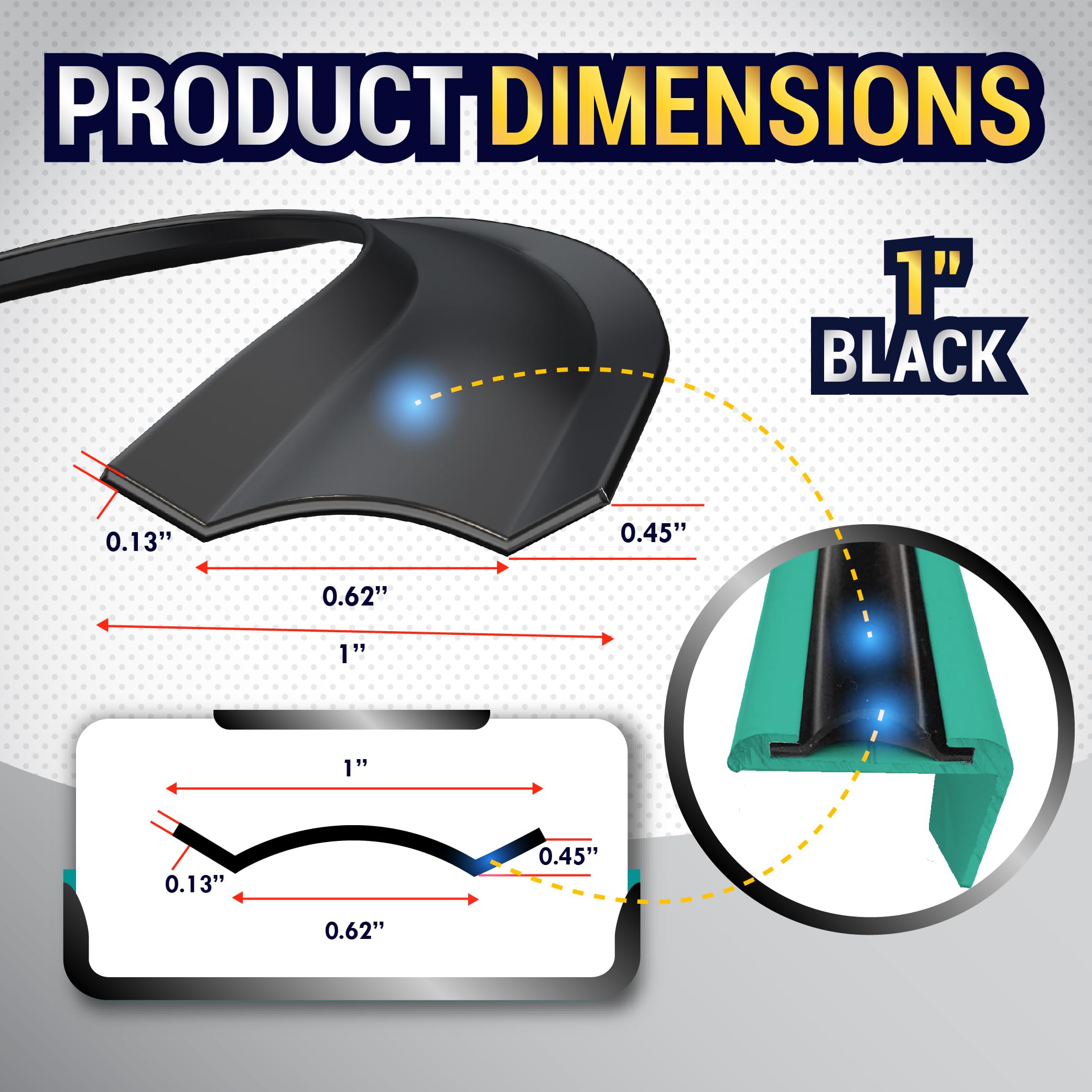 Latch.It Rv Trim Molding Insert 1    (Black) | 100 Rv Trim Molding Exterior | Uv-Resistant Vinyl Rv Corner Molding | Durable Rv