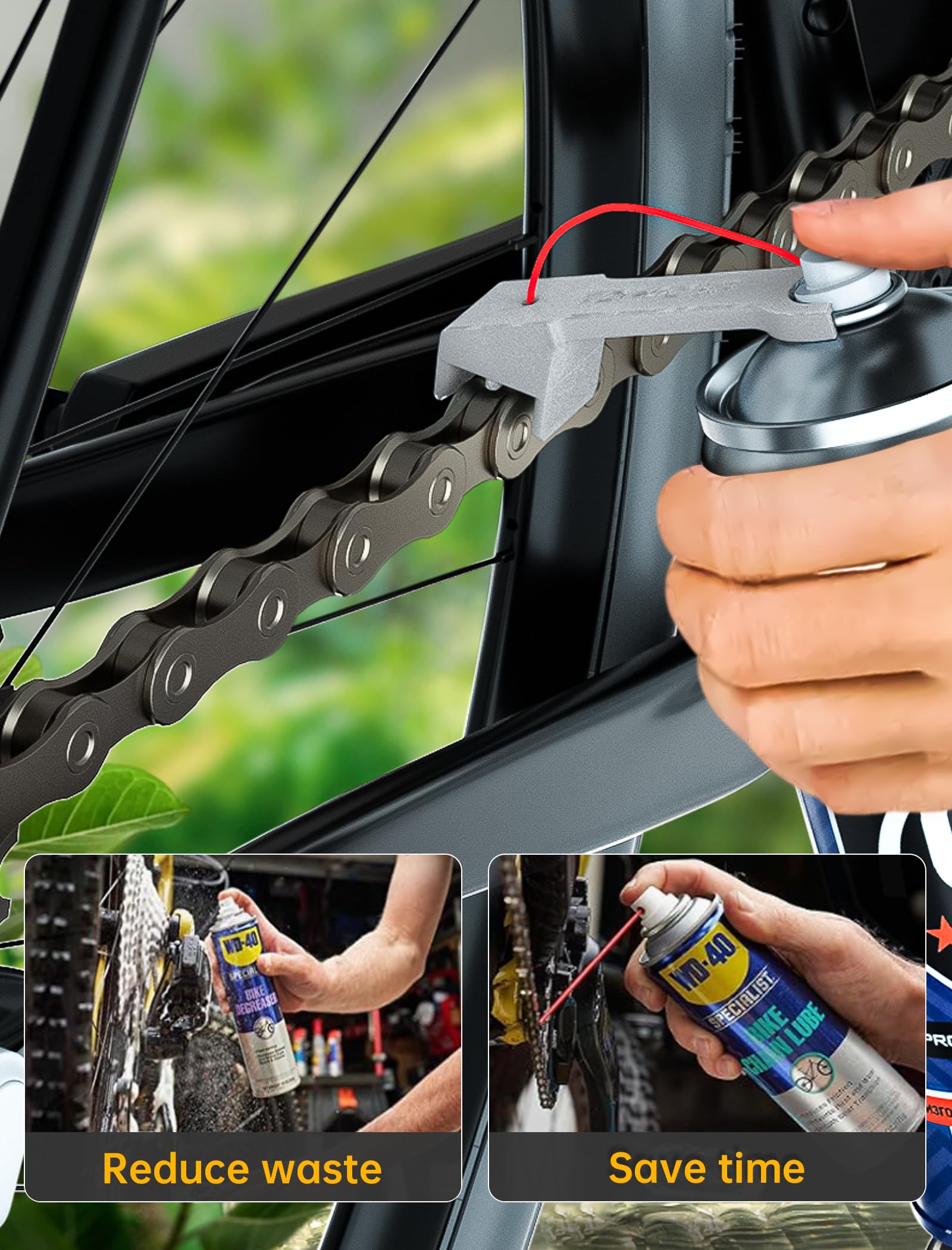 Motorcycle Chain Oiler, Upgraded (#520) Motorbike Chain Gear Oiler Cleaner Spray-On Auxiliary Motorcycle Chain Tool For Daily Care Compatible With Most Chain Lube Can