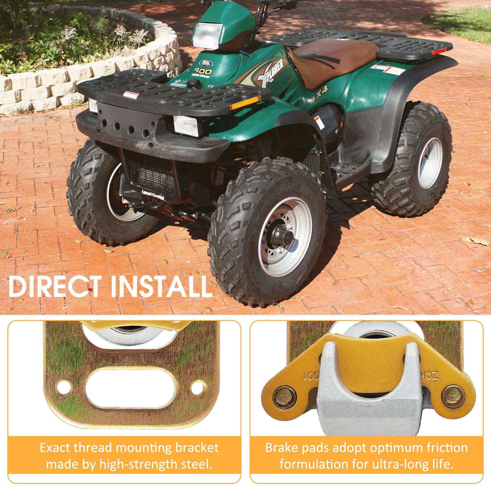 M Mati Front Left Right Brake Caliper Assembly For Polaris Atv Big Boss 350L/400L/500 6X6 Magnum 425 4X4 Sportsman 400 500 Trail Boss 350L 4X4 Xplorer 400 With Pads