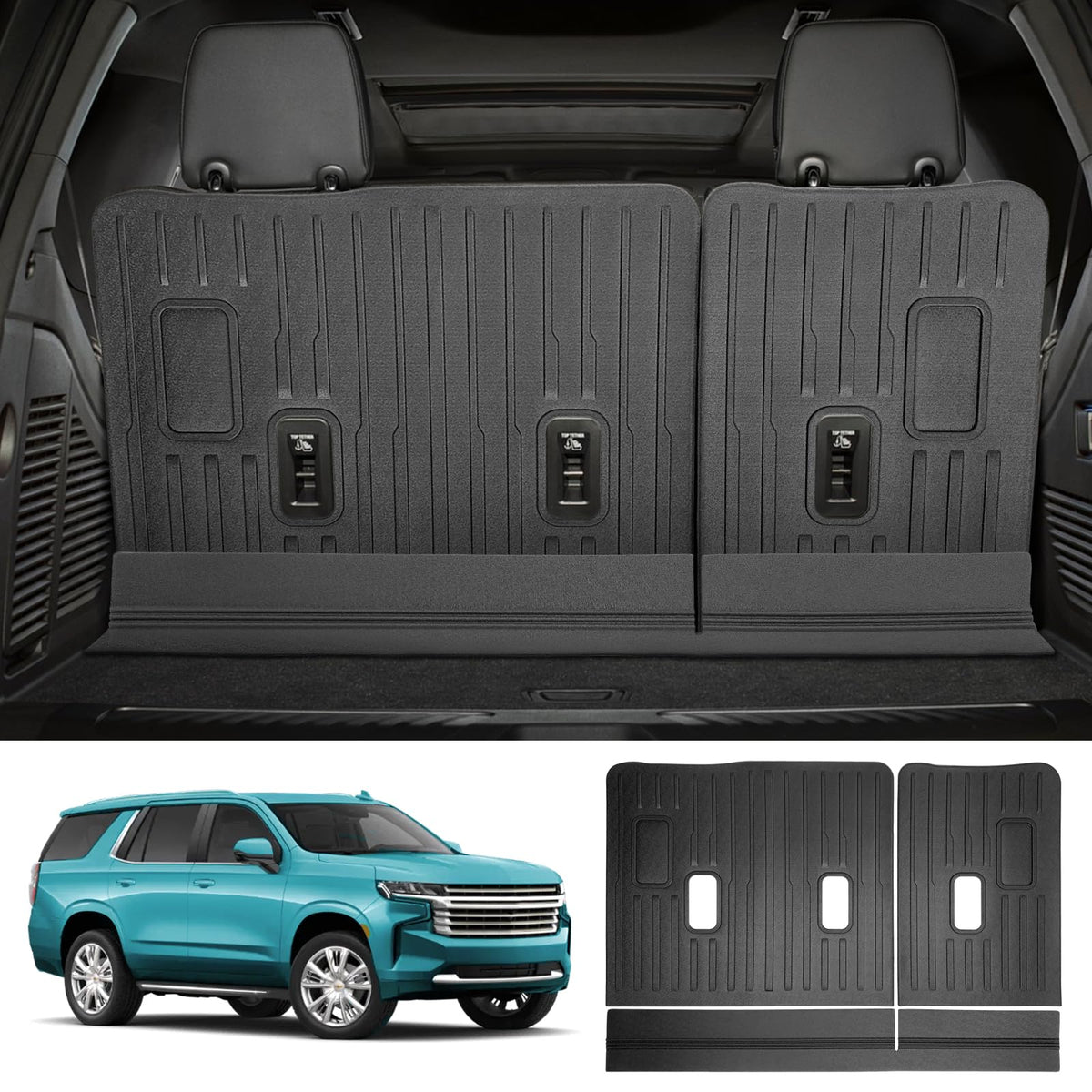 JTYZSM Backrest Mat for 2022-2025 Chevy Tahoe/GMC Yukon Cargo Mat All Weather Protector Rear Seat Back Liner for 2022 2023 2024 