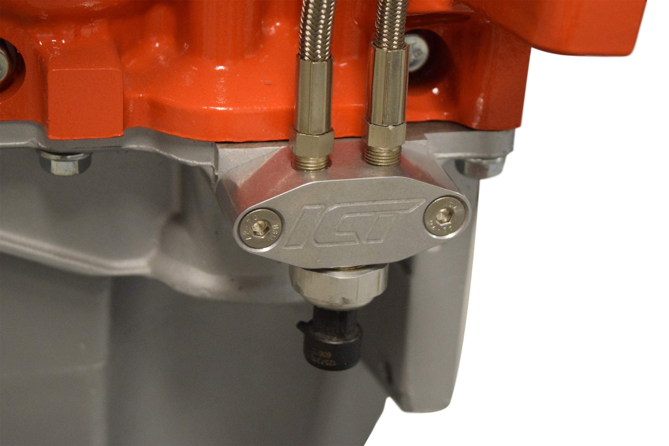 Ict Billet Oil Pan Pressure Sensor Adapter Port Dual 1/8'' Npt - Ls Truck - M16-1.5 Sending Unit 551541