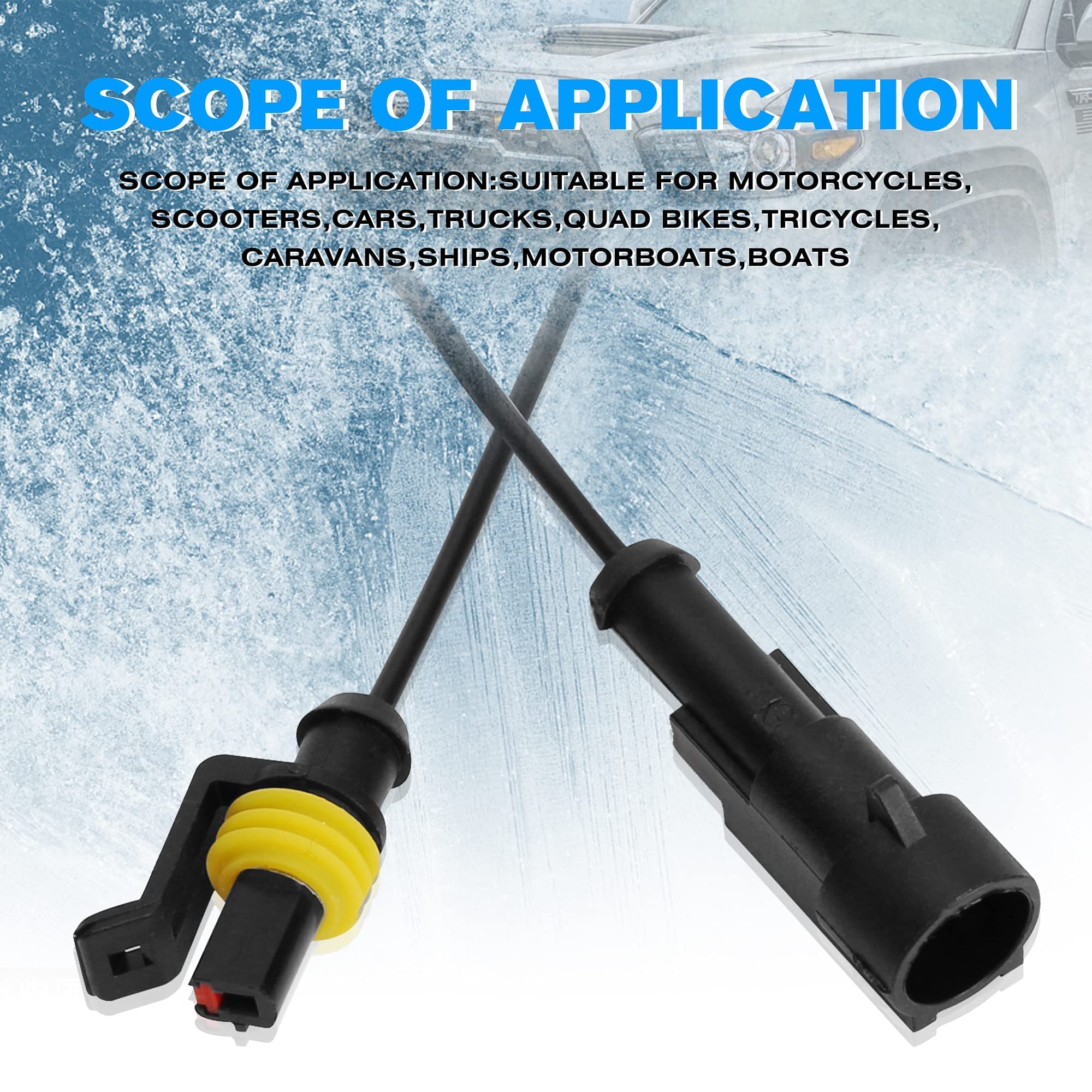 1 Pin Connector Waterproof Connector Plug,Male And Female Way Wire Suitable For Car Truck, Boat And Other Wire Connection 10 Pac