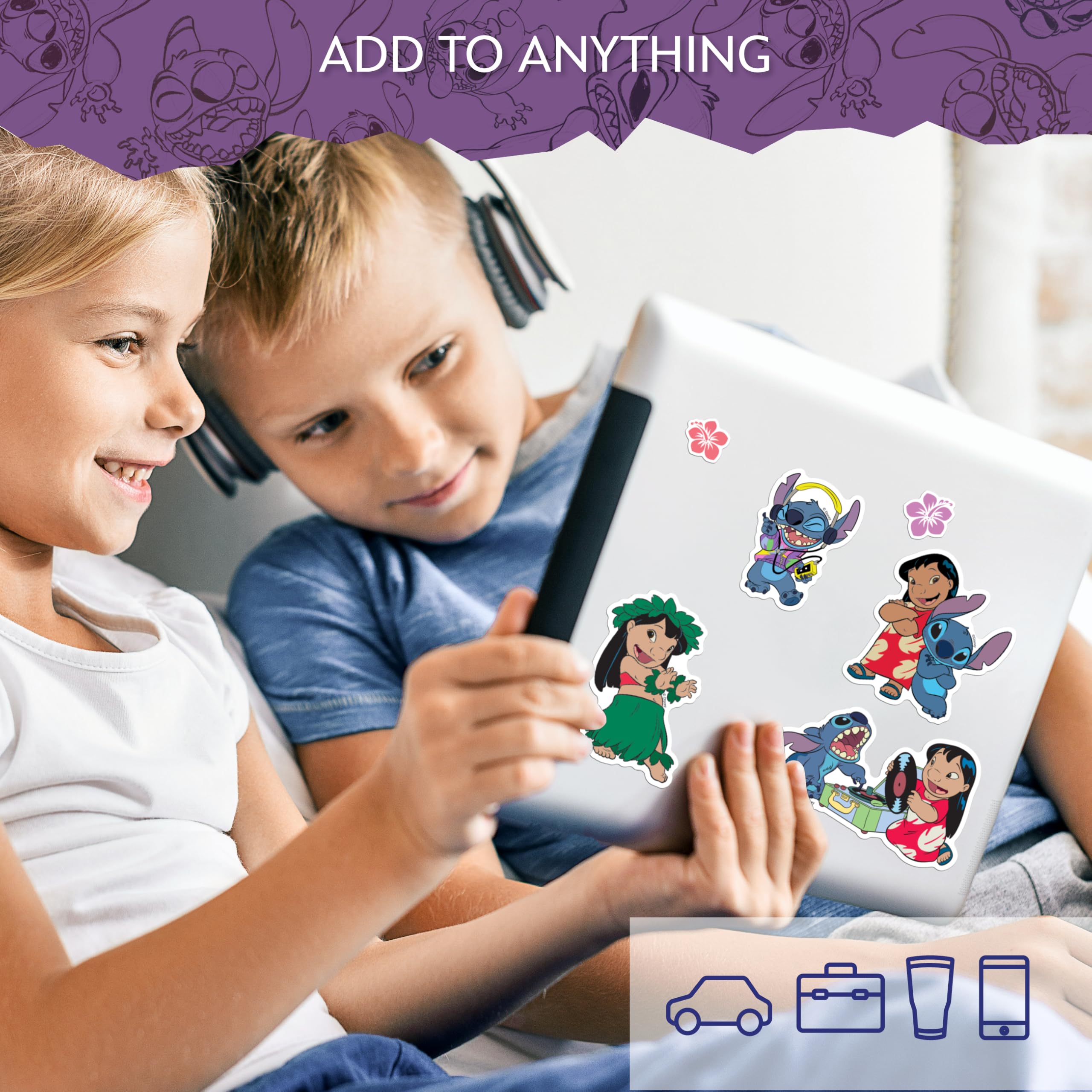 Disney Lilo and Stitch Decals - Set of 6 Lilo and Stitch Stickers for Kids and Adults - Vinyl Decals for Laptop, Tumbler, Water