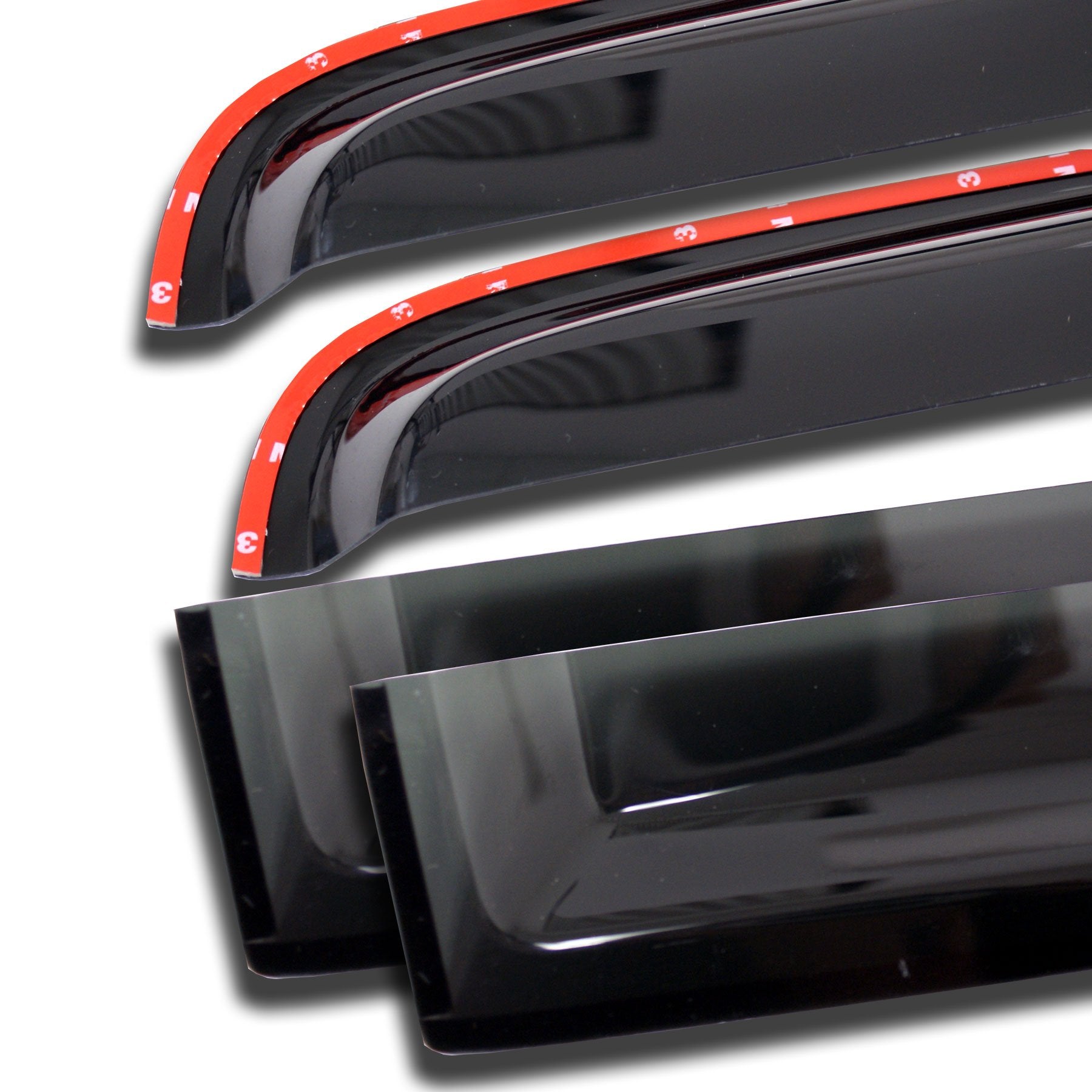 TuningPros WV-053i-5 In-Channel Window Visor Deflector Rain Guard Dark Smoke 4 Pcs