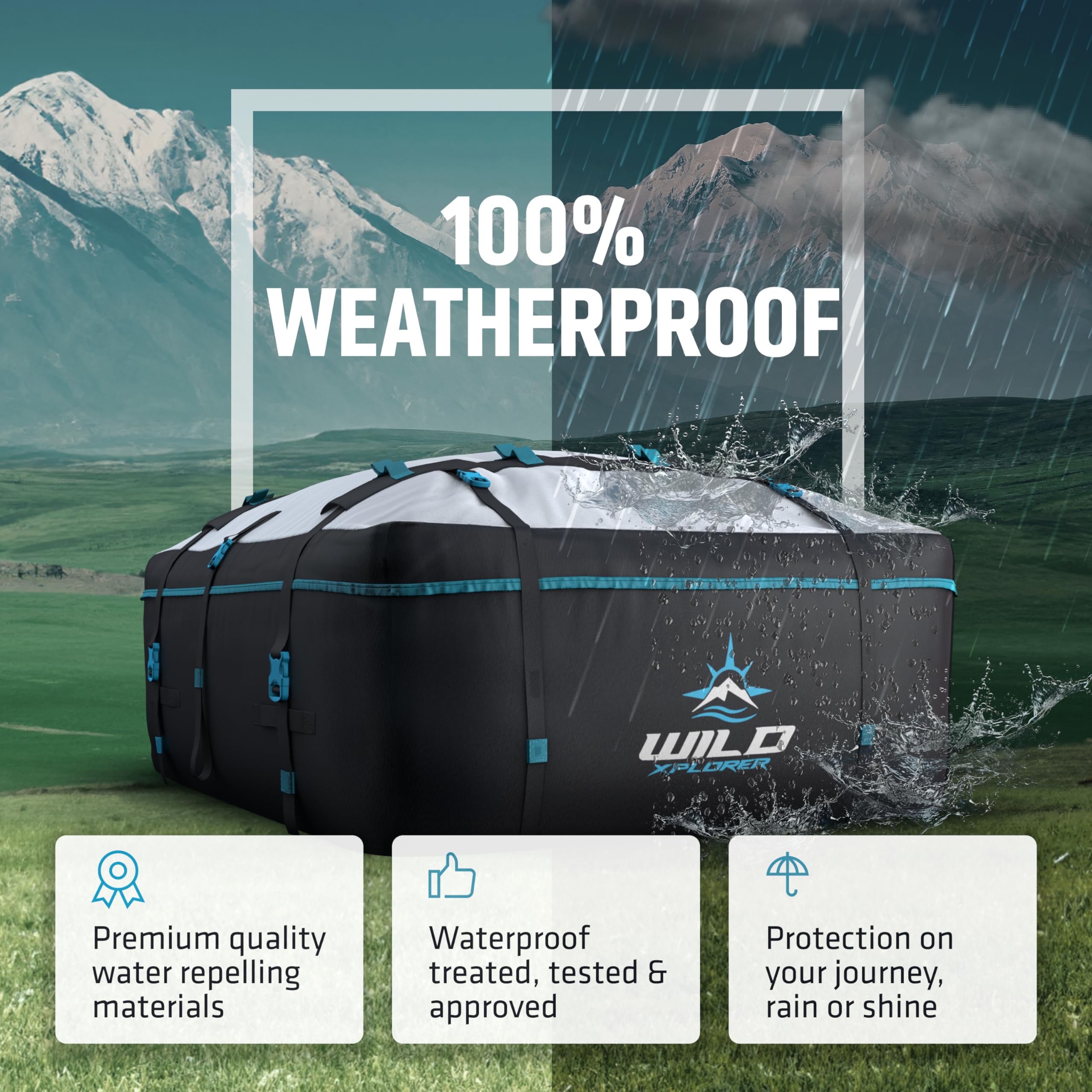 Rooftop Cargo Carrier - Waterproof Soft Shell Car Roof Cargo Carrier, Heavy Duty Car Top Luggage Cargo Bag With Patented Door Ho