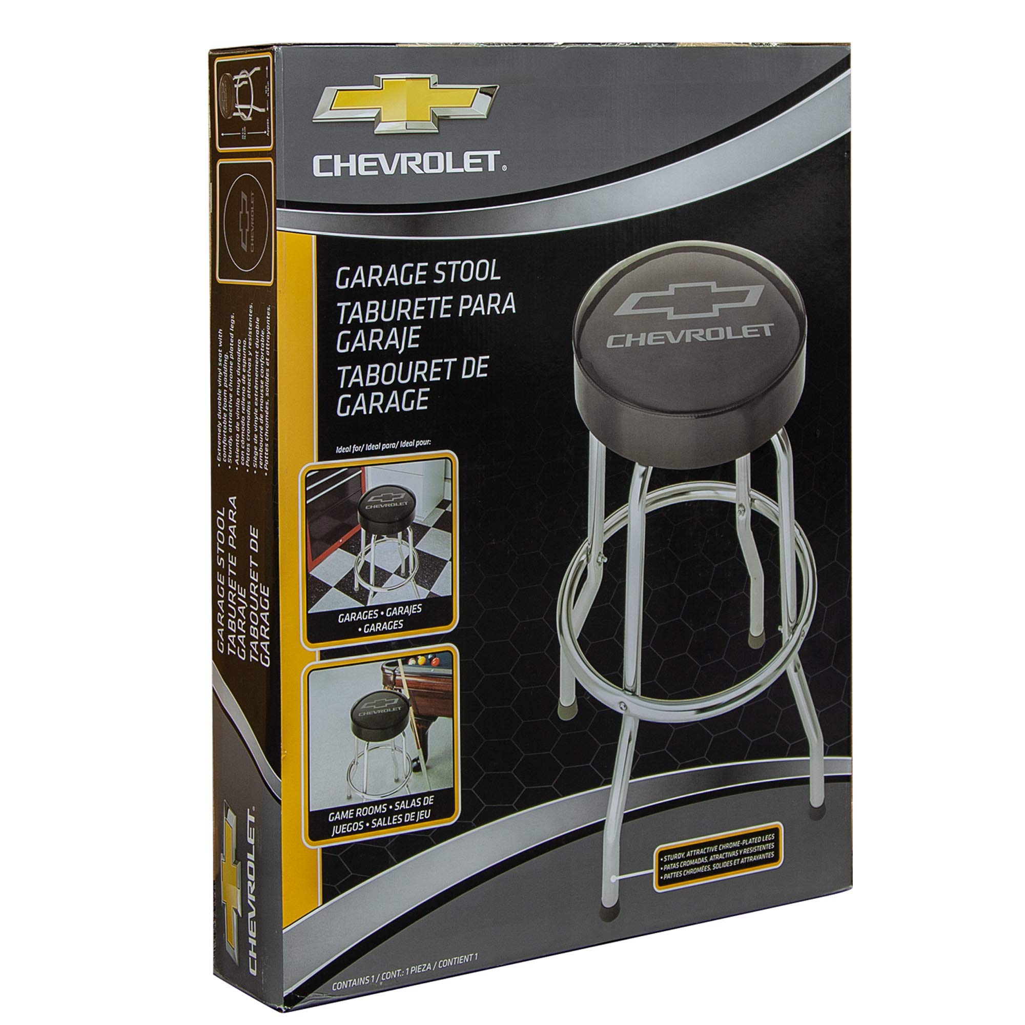 Plasticolor 004790R01 Black/Grey Garage Stool (Chevrolet)