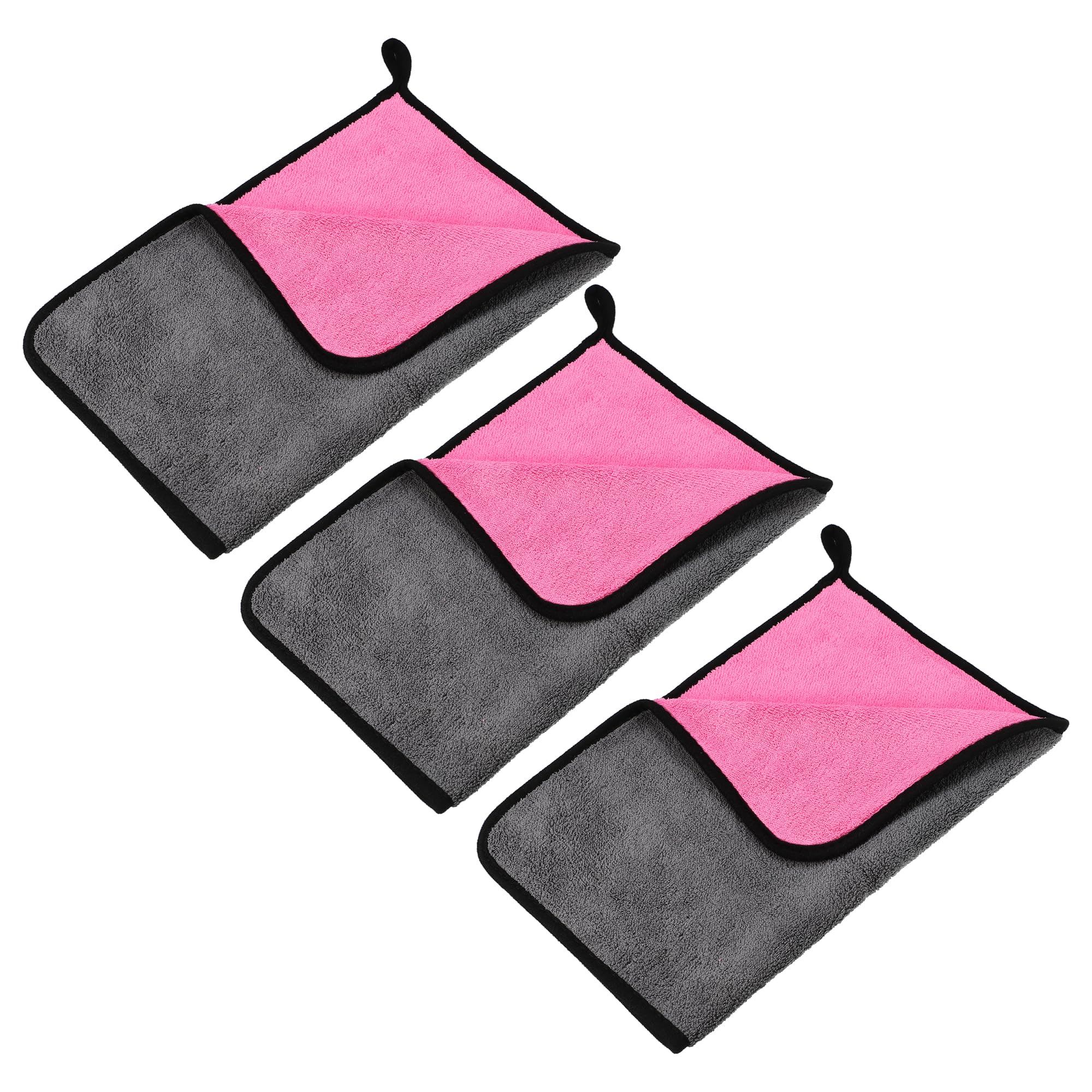 X AUTOHAUX 3pcs Microfibre Car Drying Towel 11.81x15.75 Extra Large Car Cleaning Detailing Absorbent Car Drying Cloth Window C