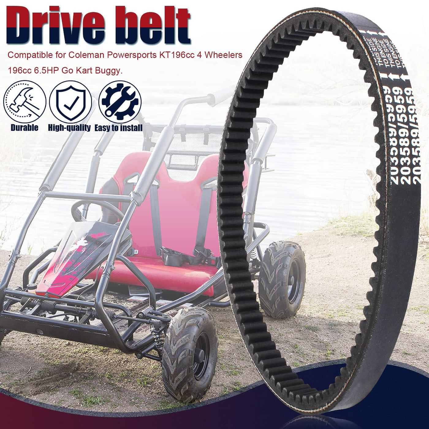 coleman mini bike belt Liyyds 3 Pcs Drive Belt Compatible With Coleman Kt196 Go Kart Powerspo – Carkart