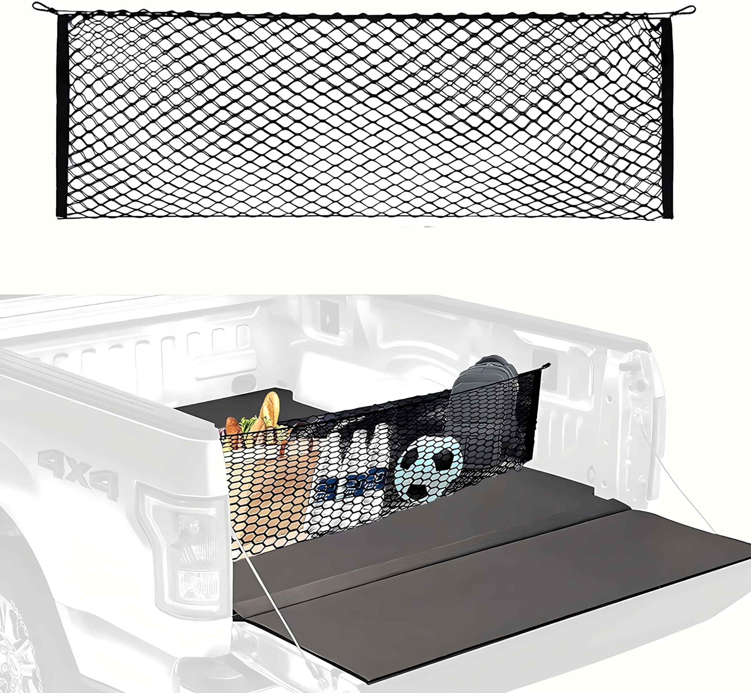 Upgrade Tailgate Bed Cargo Net Compatible With 2005 To 2022 2023 2024 2025 Tacoma