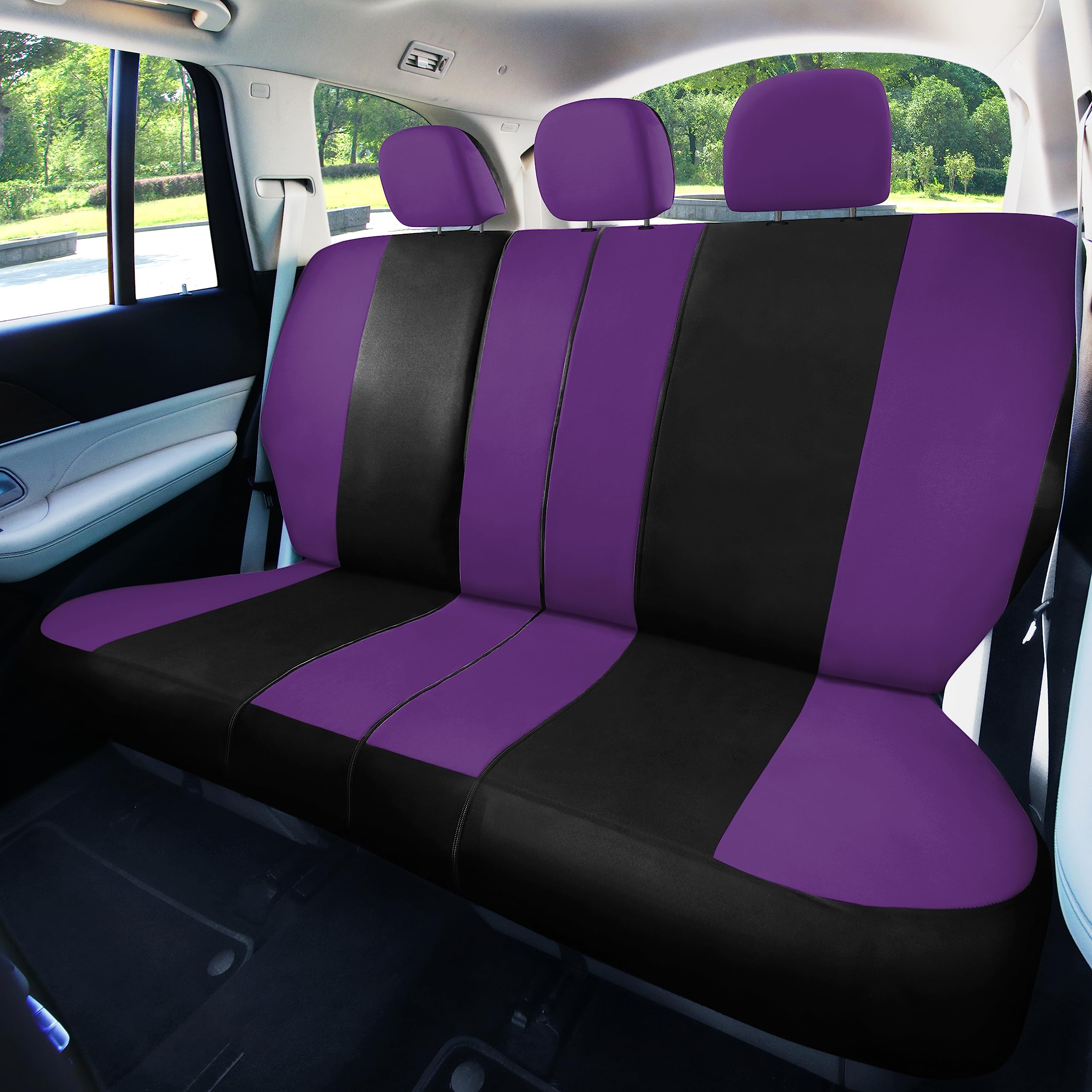 Fh Group Car Seat Covers Full Set Cloth - Universal Fit, Automotive Seat Covers, Low Back Front Seat Covers, Airbag Compatible,