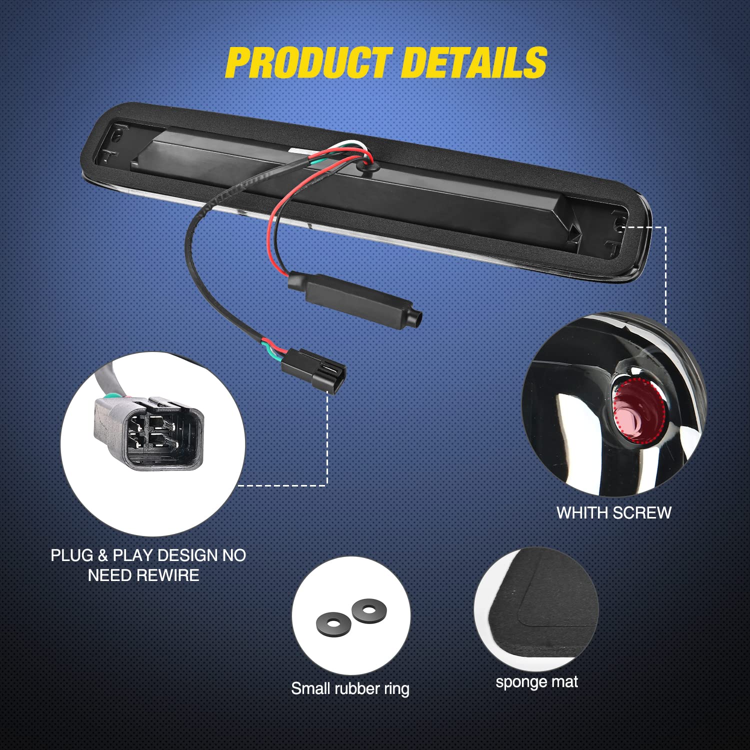 Nilight Third Brake Light High Mount 3Rd Brake Stop Reverse Cargo Led Lights For Chevy Silverado Gmc Sierra 1500 2500 3500Hd 201