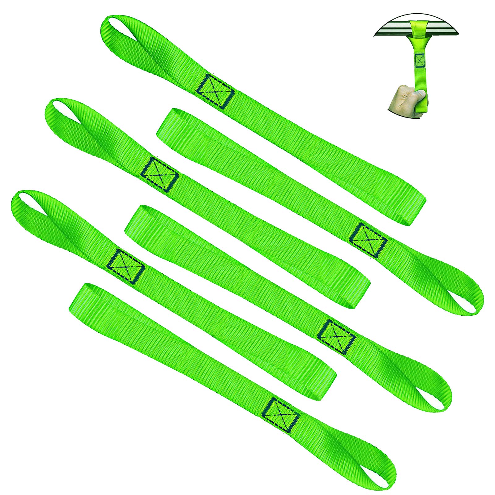 Soft Loop Tie Down Straps - Loops For Securing Atv, Utv, Motorcycles, Scooters, Dirt Bikes, Lawn & Garden Equipment (Green Soft