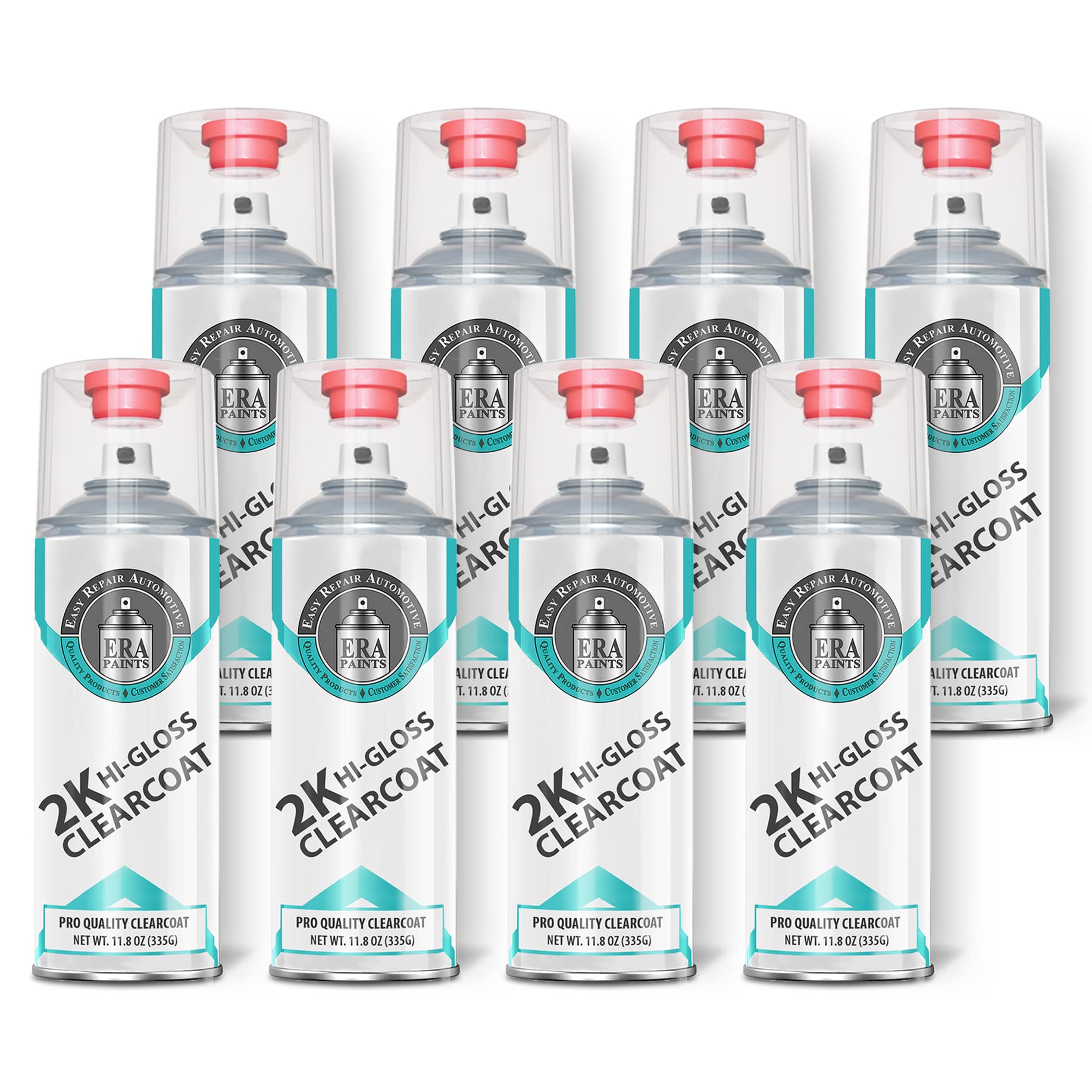 Era Paints 2K High Gloss Automotive Clear Coat Spray/Aerosol Can - Professional Quality & Finish - Easy To Use - Best Value (8 P