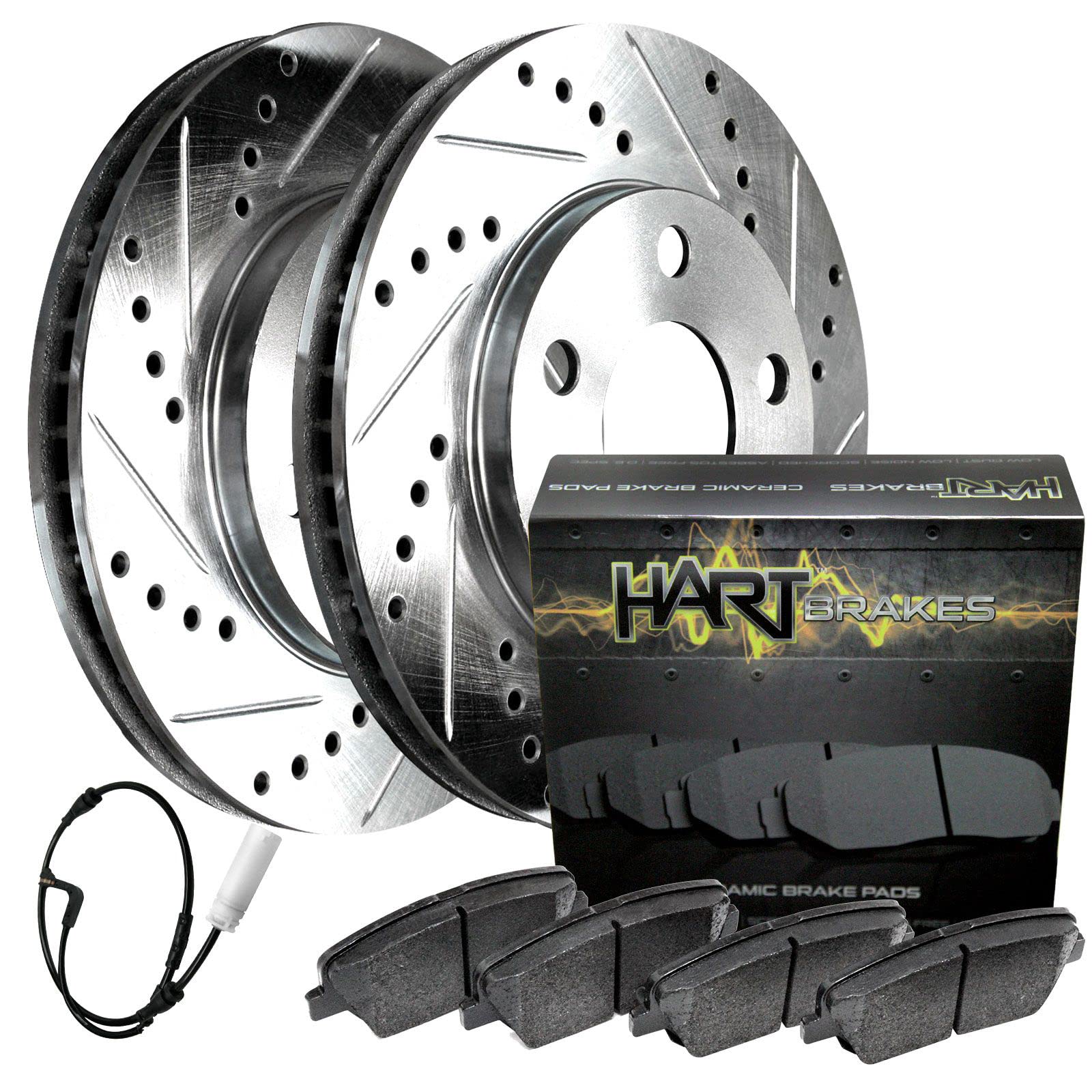 Hart Brakes Rear Brakes And Rotors Kit |Rear Brake Pads| Brake Rotors And Pads| Ceramic Brake Pads And Rotors |2006-2010 Bmw 323