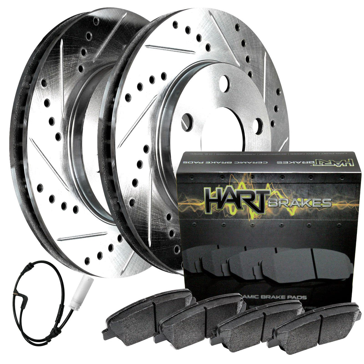 Hart Brakes Front Brakes And Rotors Kit |Front Brake Pads| Brake Rotors And Pads| Ceramic Brake Pads And Rotors |2007-2015 Bmw 3