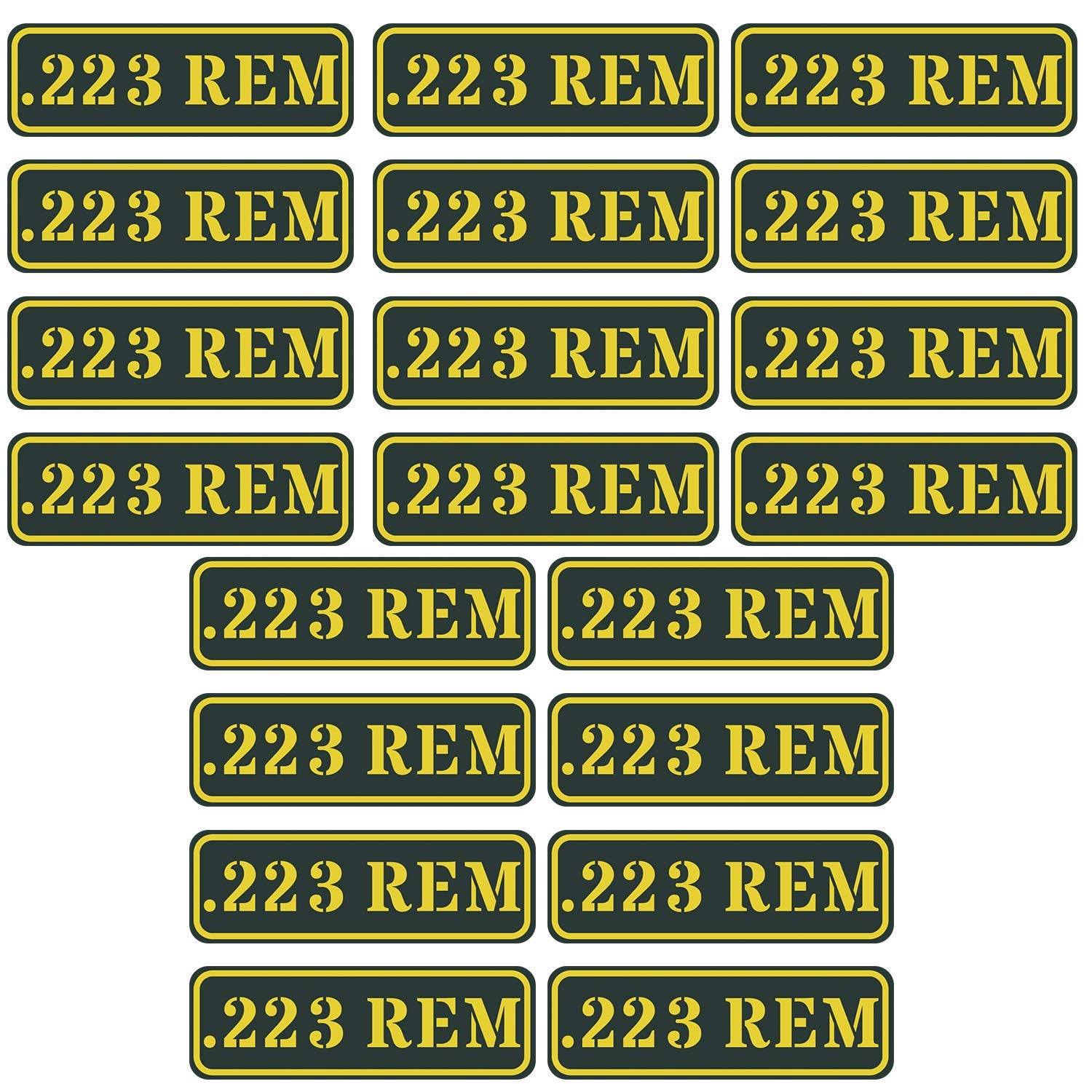 Aolamegs Ammo Can Vinyl Sticker Set Decal Label 9Mm 5.56 7.62 12Ga .22 .223 .308 .300 .380 .45 (20 Pack/.223)
