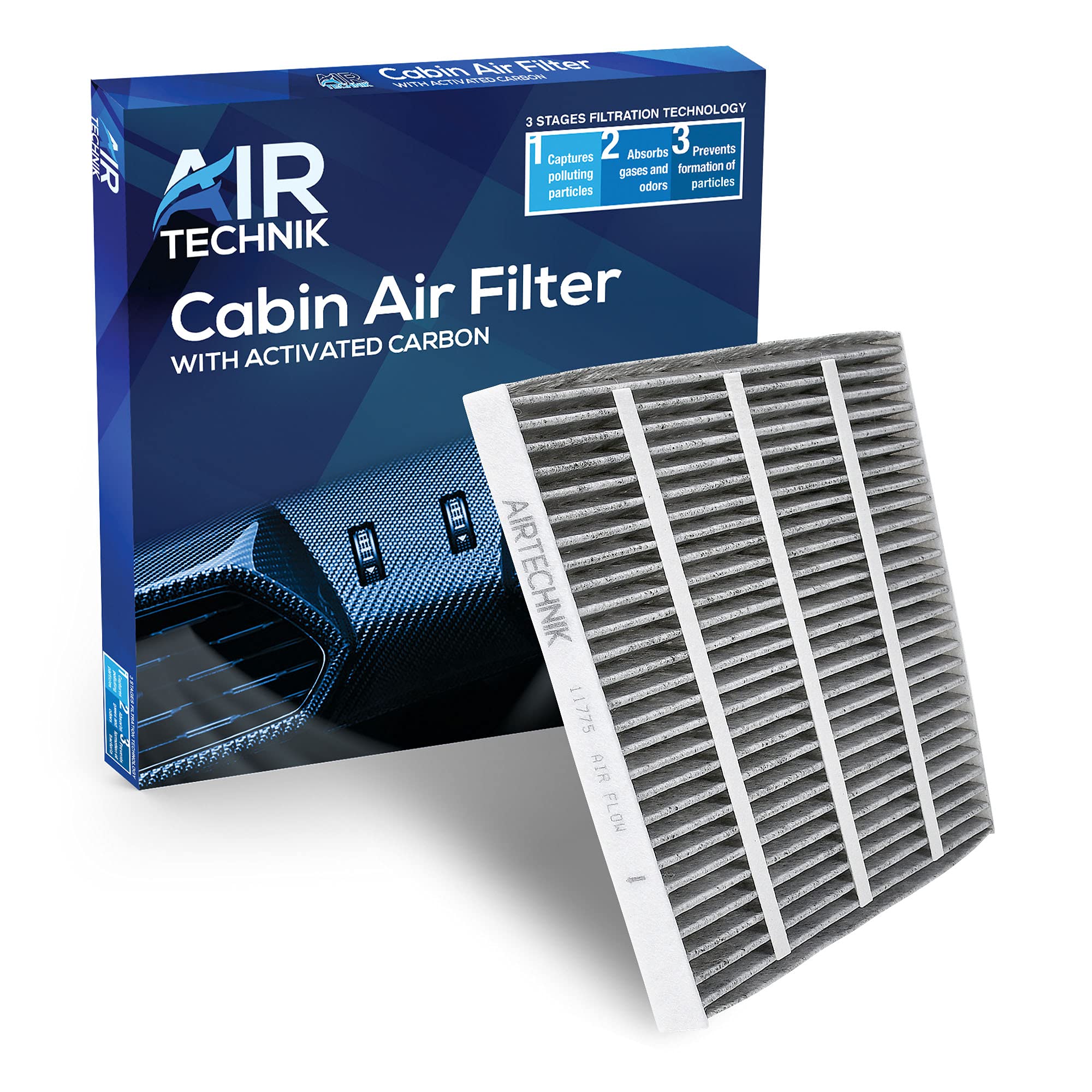AirTechnik CF11775 Cabin Air Filter w/Activated Carbon | Fits Ford Edge 15-24, Fusion 13-20, SSV Plug-in Hybrid 19-20 / Lincoln 
