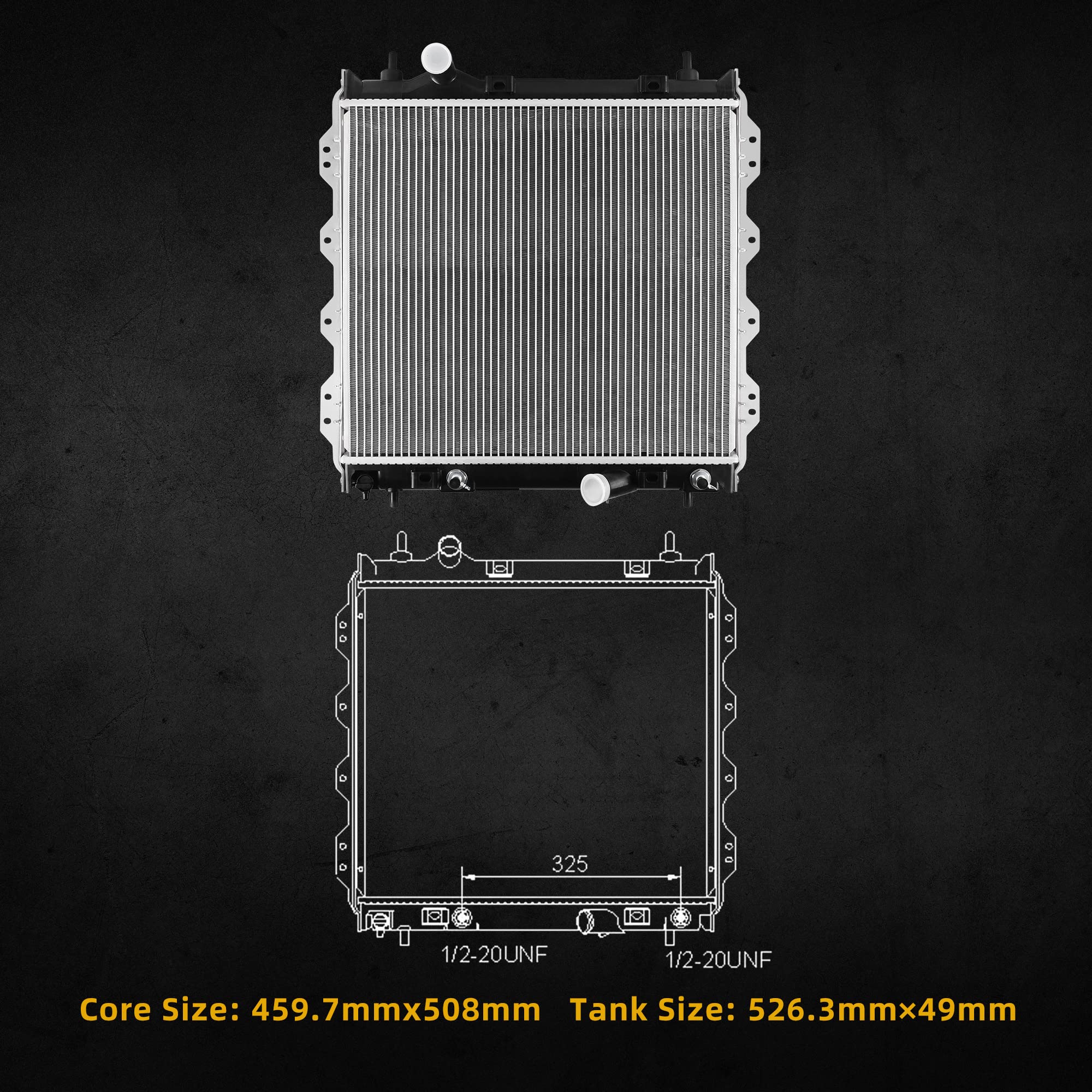 Dwvo Radiator Complete Radiator Compatible With 2001 2002 2003 2004 2005 2006 2007 2008 2009 2010 Chrysler Pt Cruiser 2.4L L4 4C